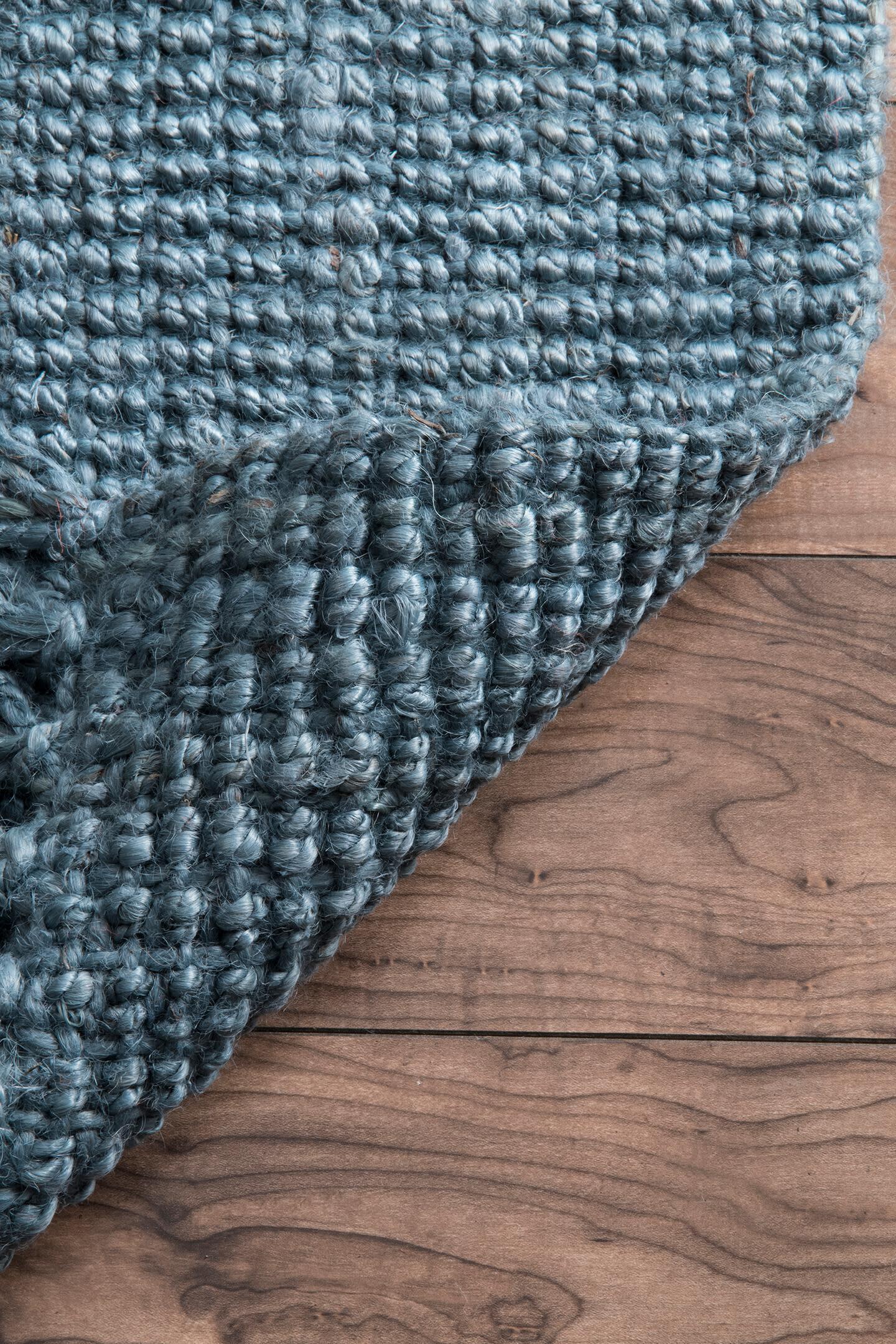 Nuloom Daniela Farmhouse Chunky Jute Area Rug, Blue, large