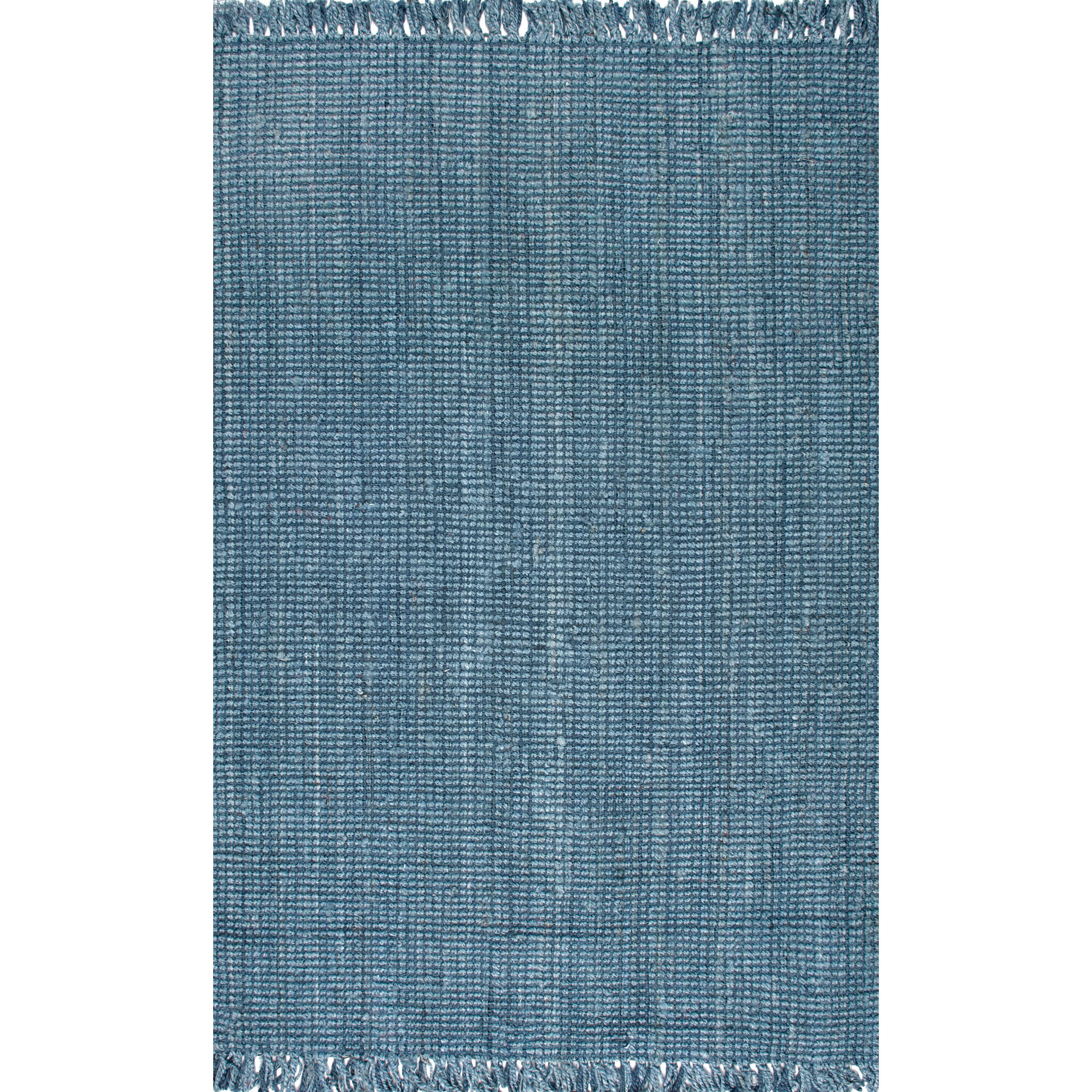 Nuloom Daniela Farmhouse Chunky Jute Area Rug, Blue, large