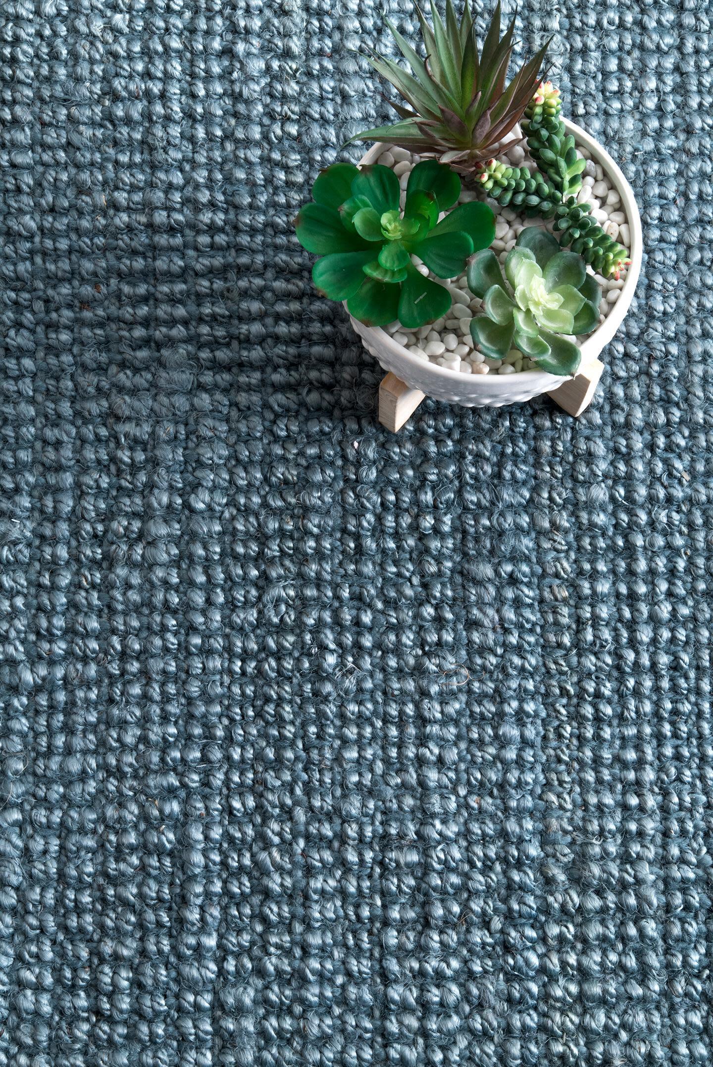 Nuloom Daniela Farmhouse Chunky Jute Area Rug, Blue, large
