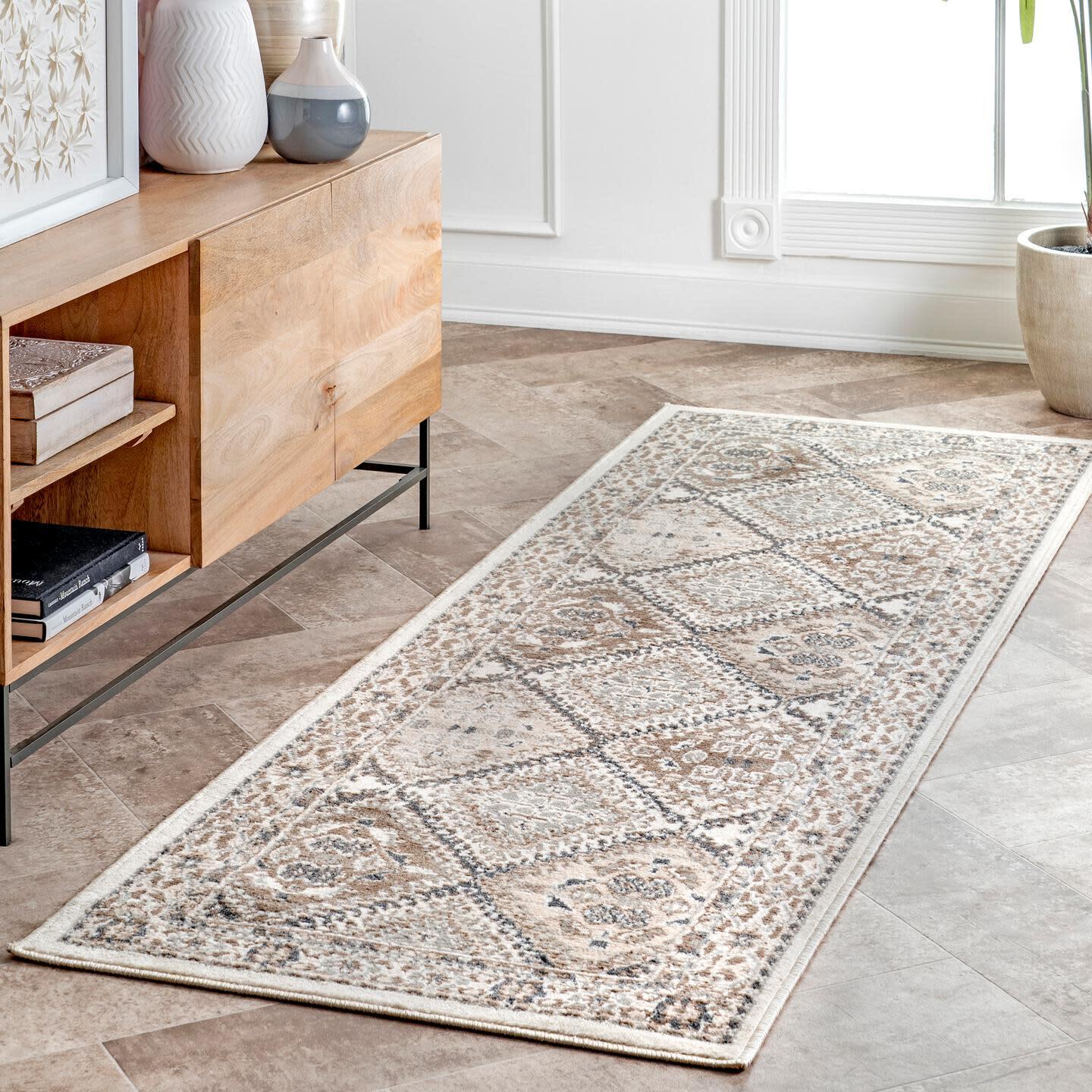 Nuloom Becca Traditional Tiled Area Rug, Beige, large