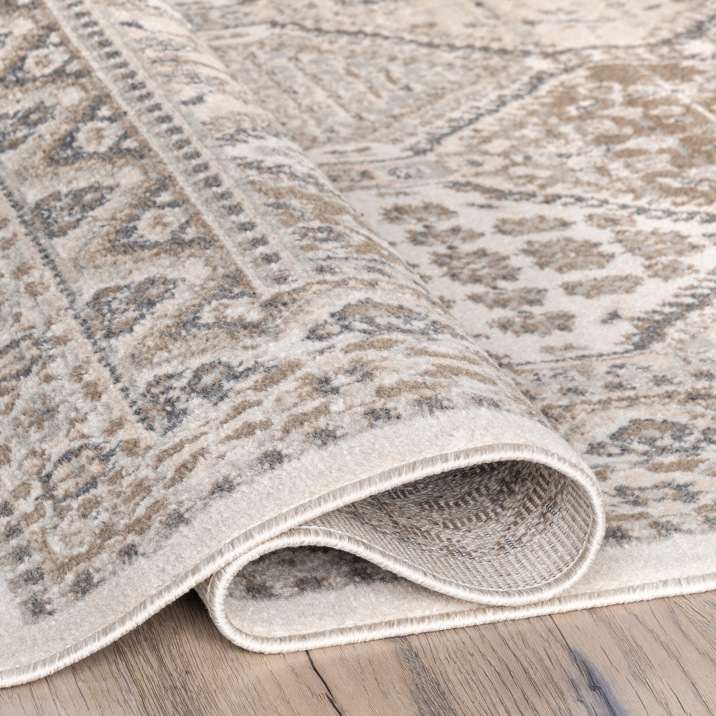 Nuloom Becca Traditional Tiled Area Rug, Beige, large