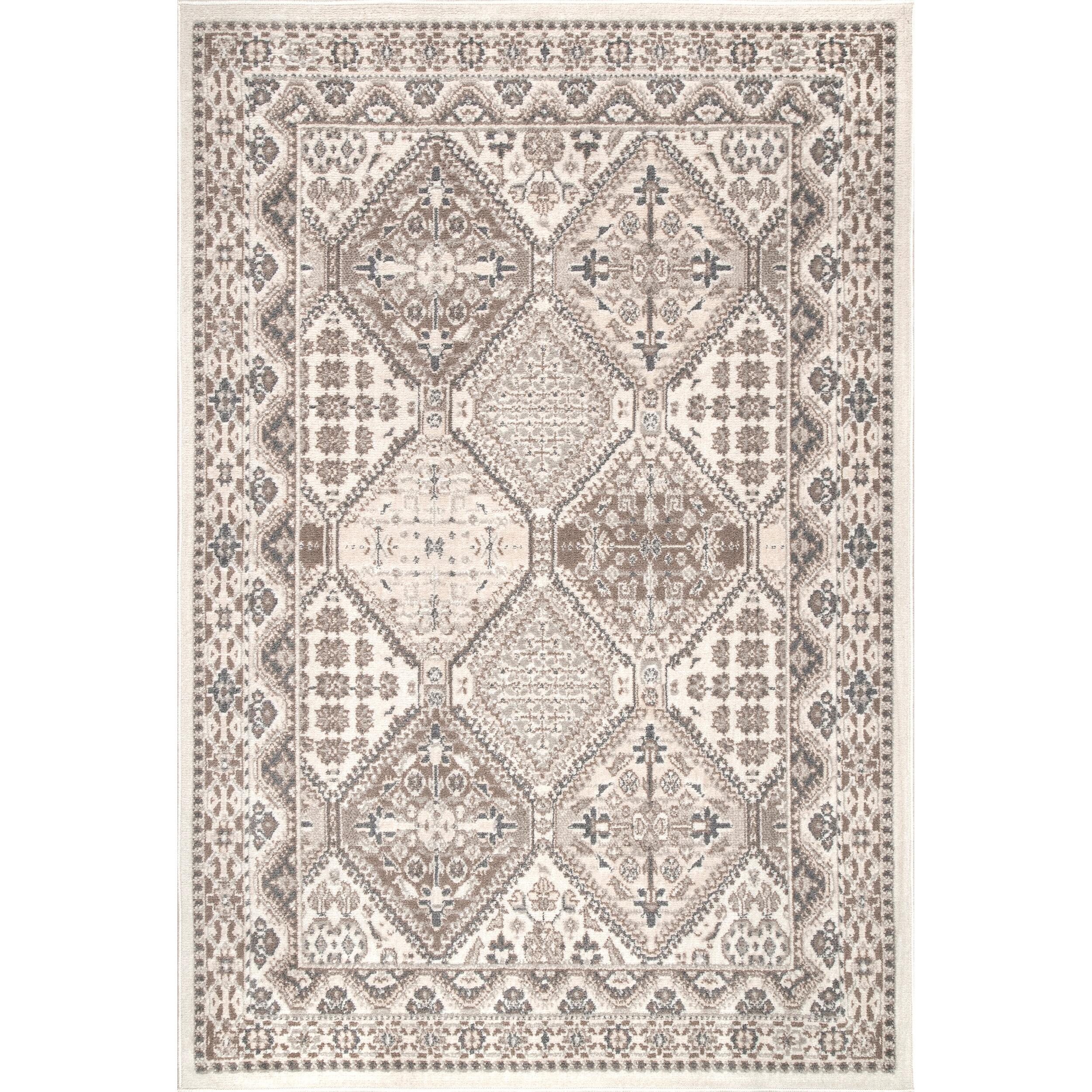 Nuloom Becca Traditional Tiled Area Rug, Beige, large