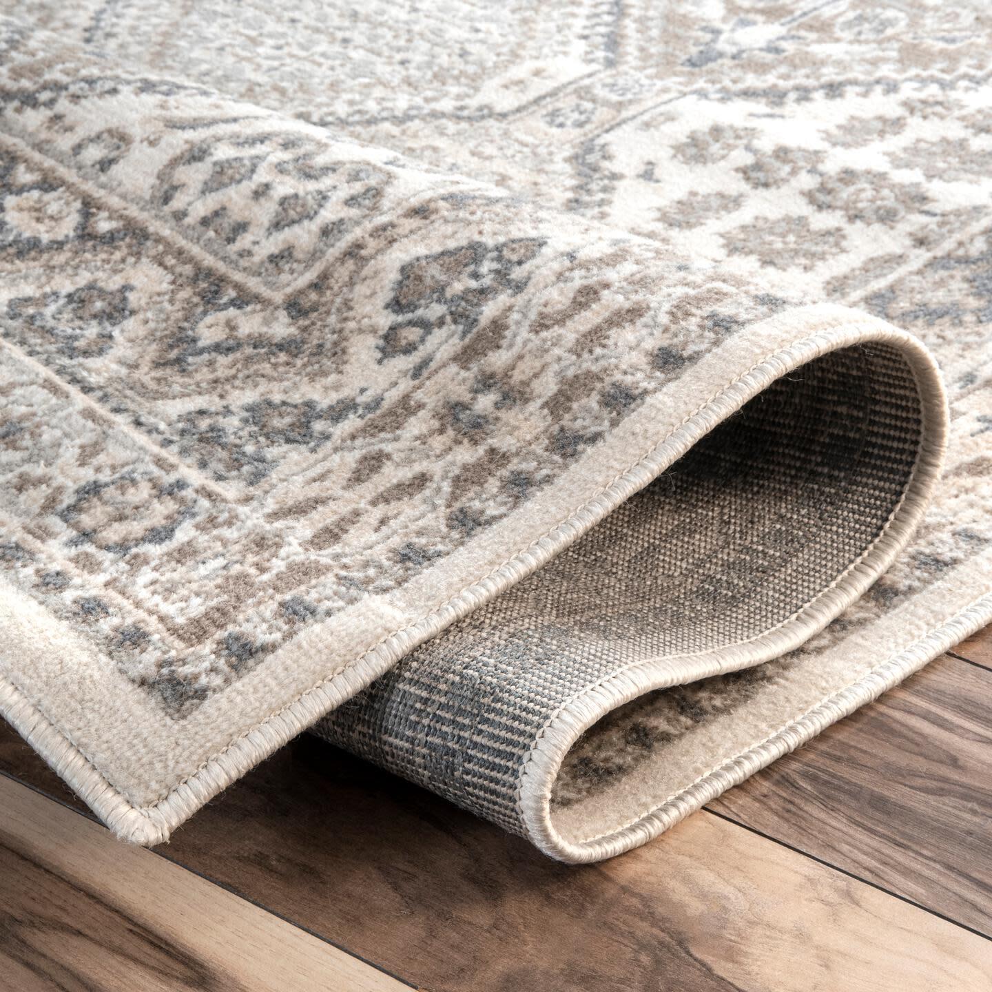 Nuloom Becca Traditional Tiled Area Rug, Beige, large