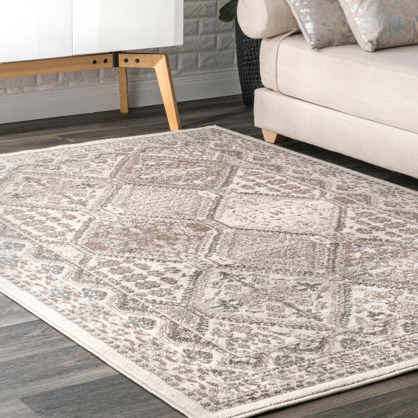 Nuloom Becca Traditional Tiled Area Rug, Beige, rollover