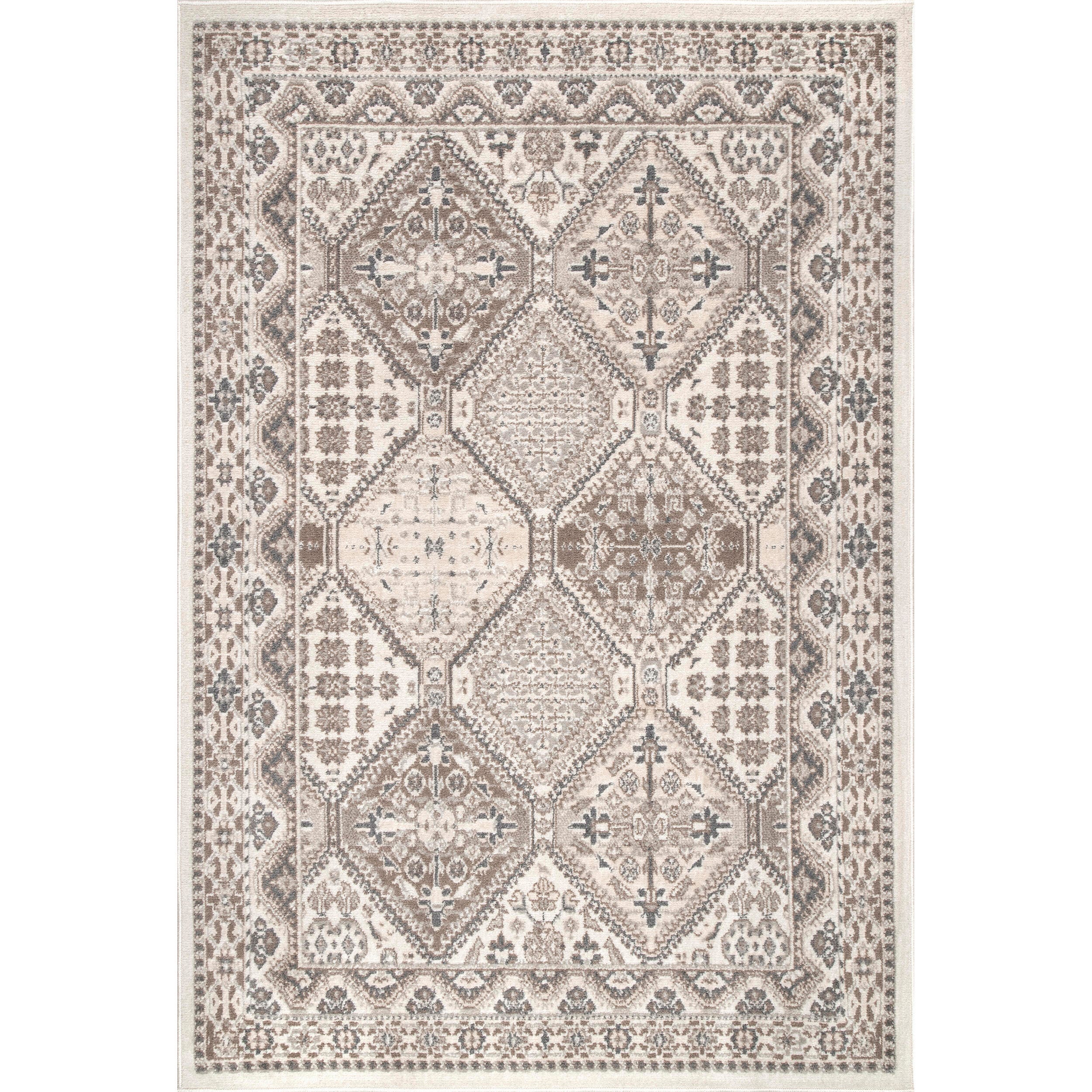 Nuloom Becca Traditional Tiled Area Rug, Beige, large