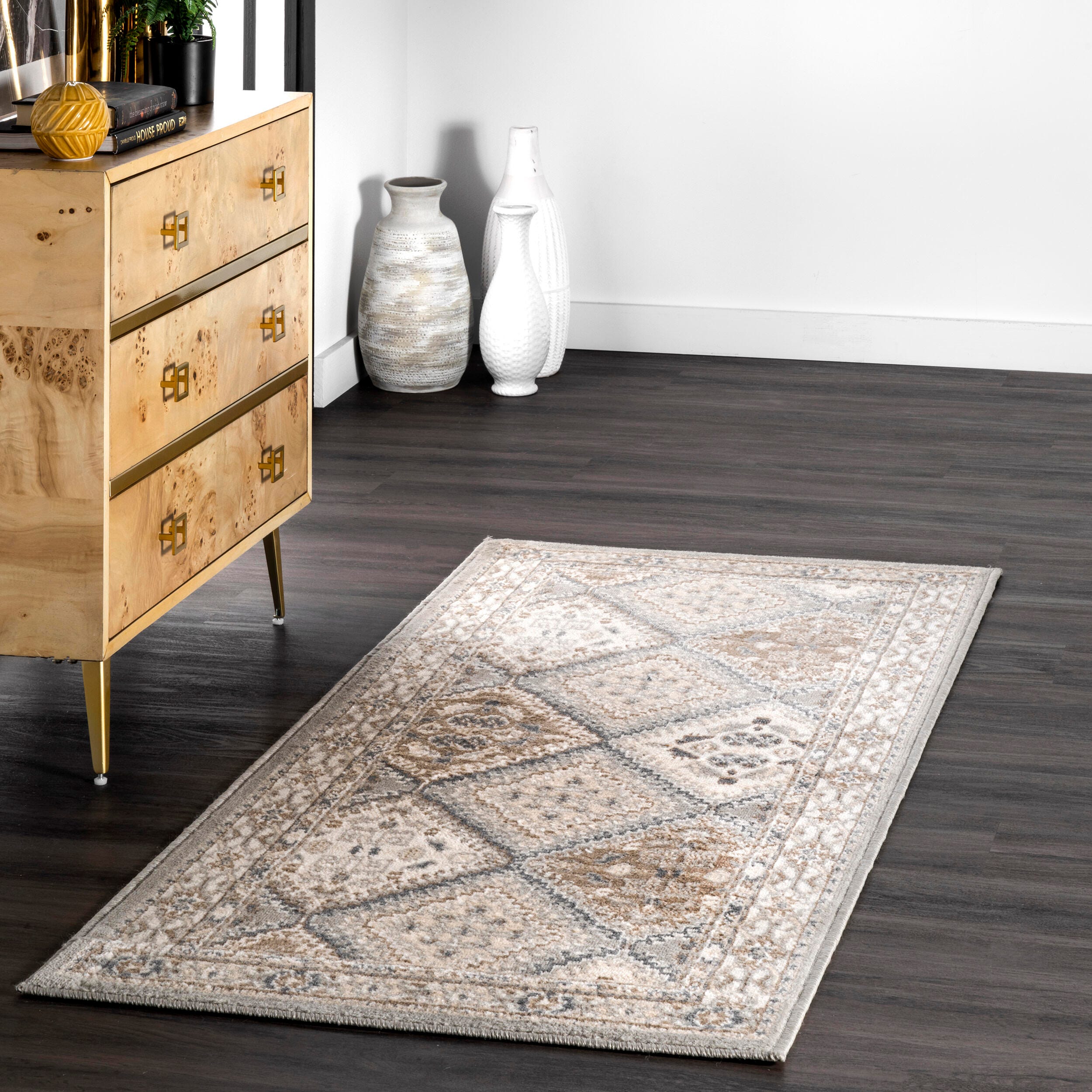 Nuloom Becca Traditional Tiled Area Rug, Gray, large