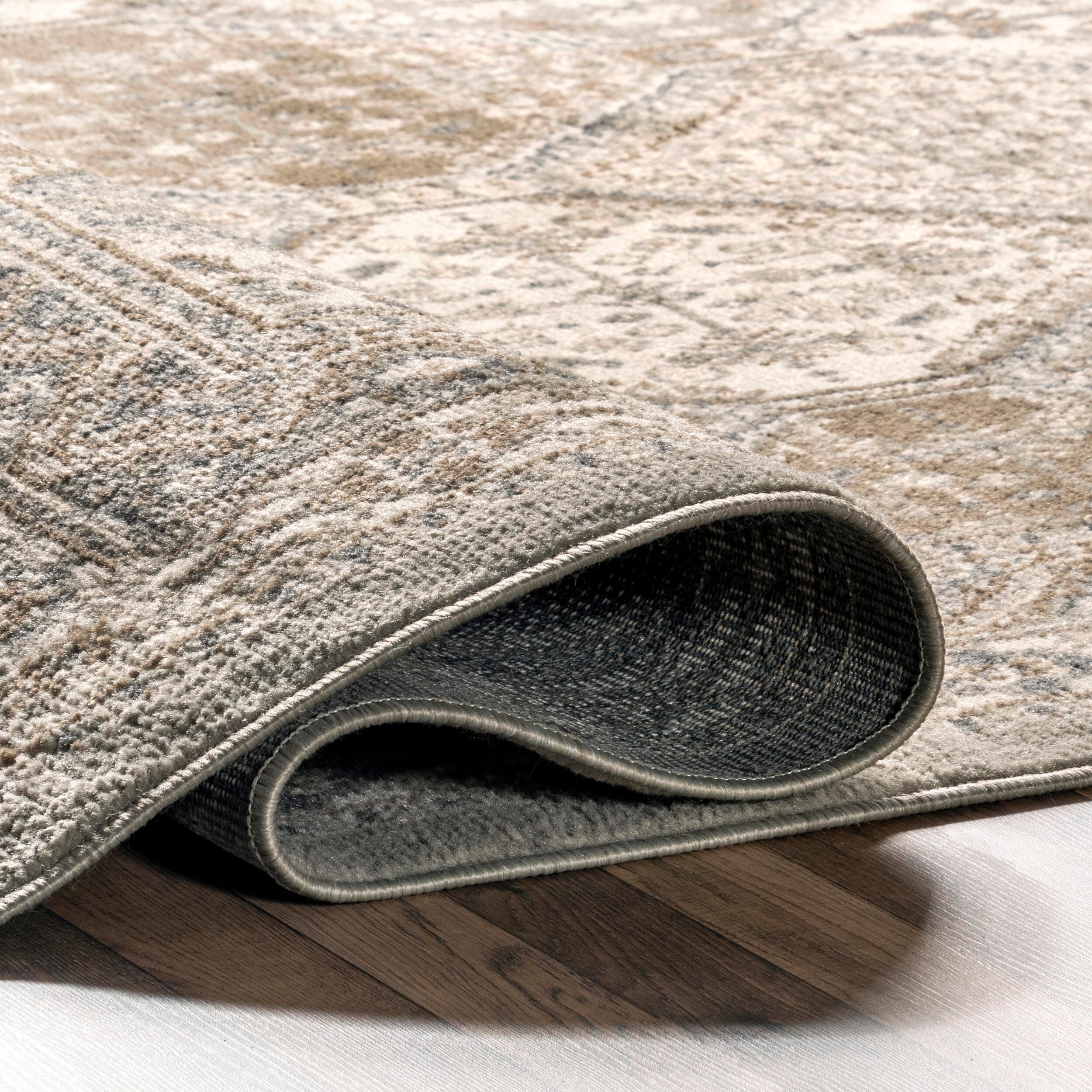 Nuloom Becca Traditional Tiled Area Rug, Gray, large
