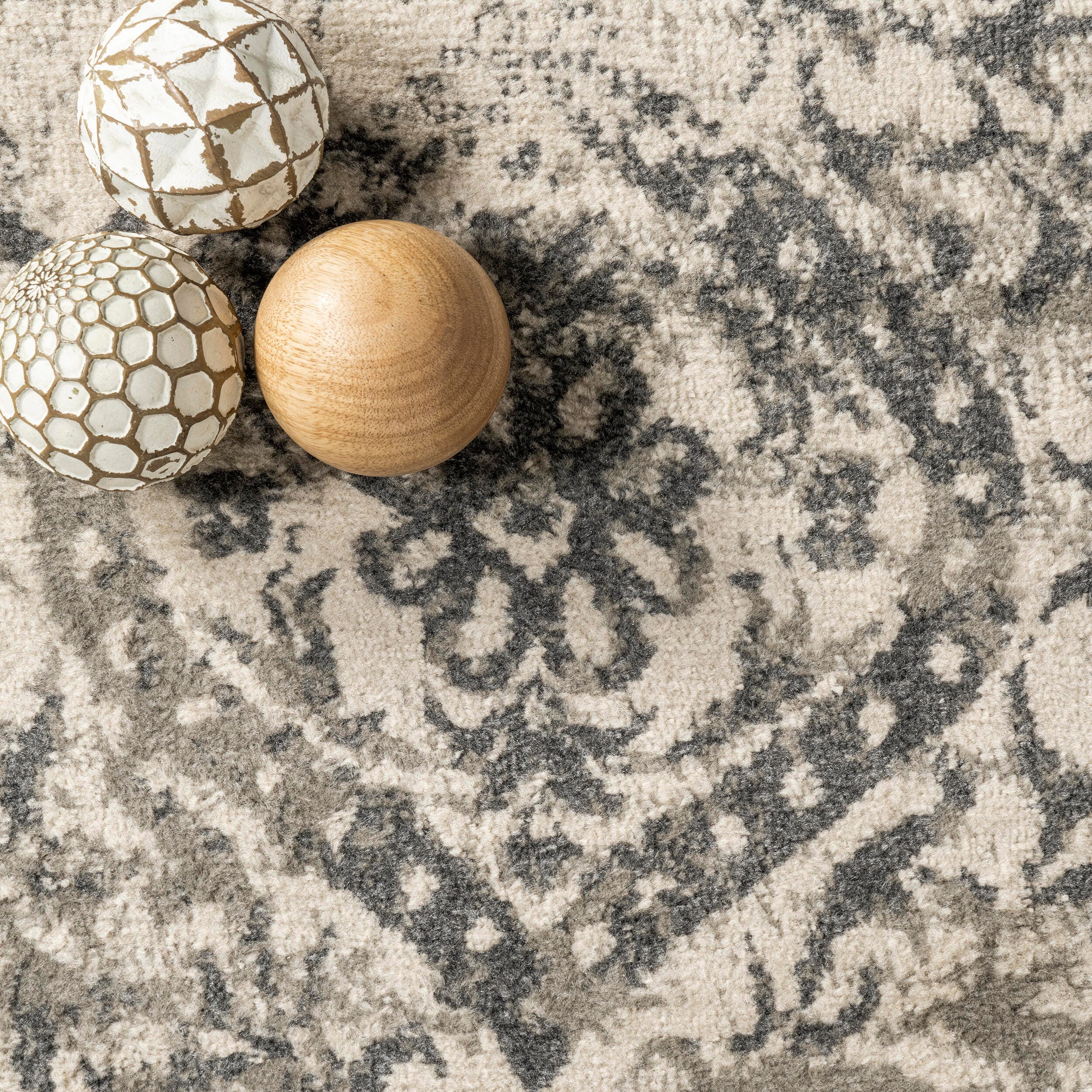 Nuloom Freja Faded Floral Area Rug, Gray, large
