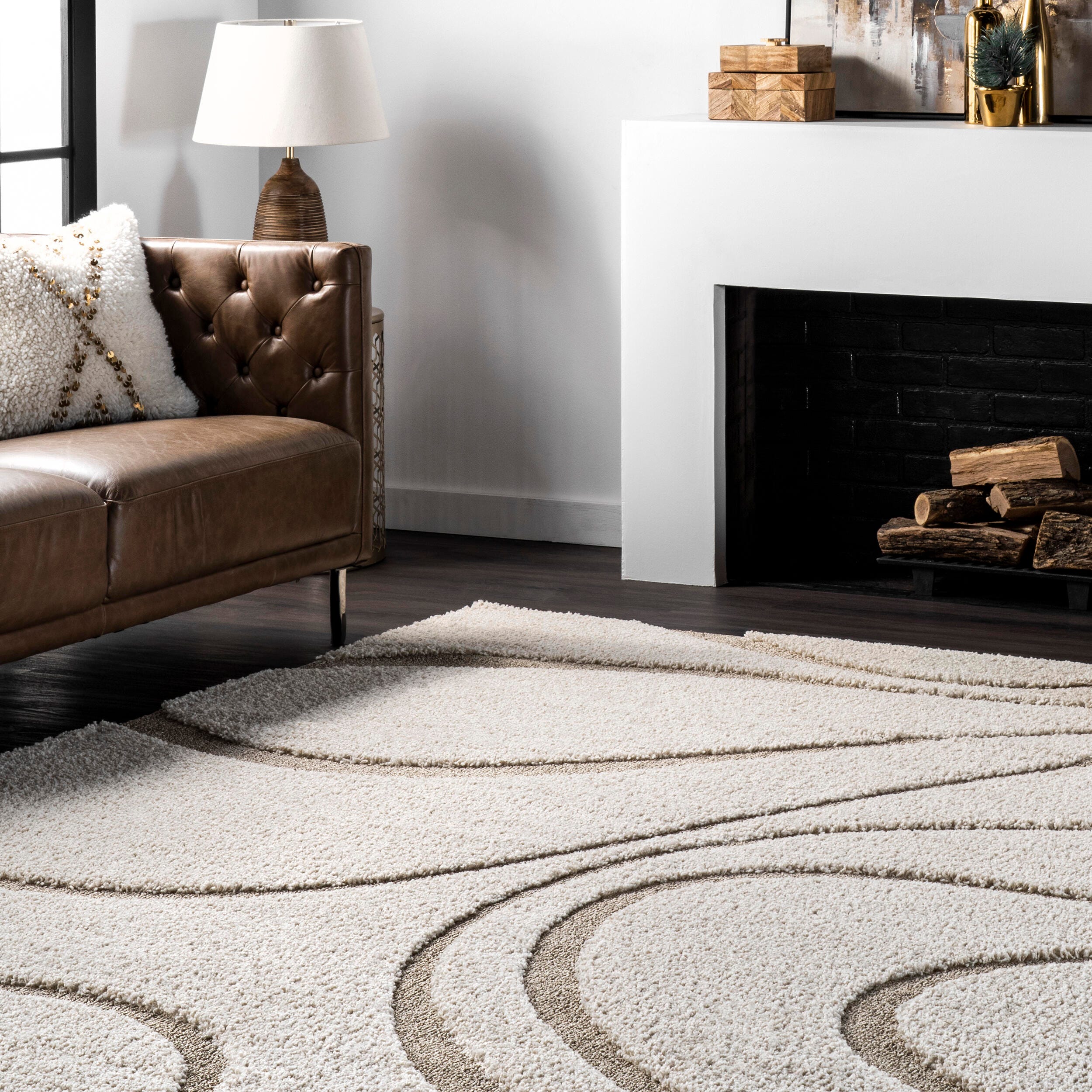 Nuloom Carolyn Modern Shag Area Rug, Cream, large
