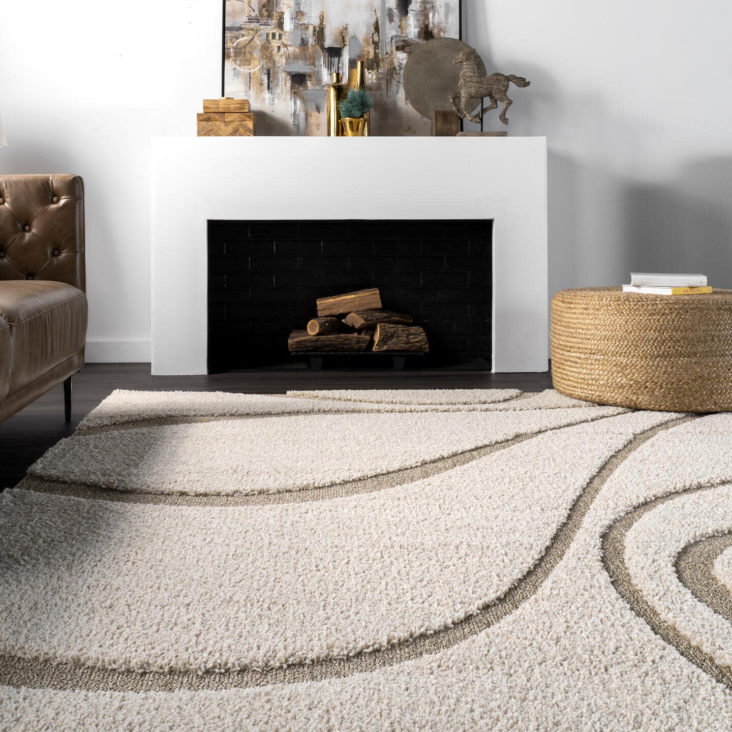 Nuloom Carolyn Modern Shag Area Rug, Cream, large