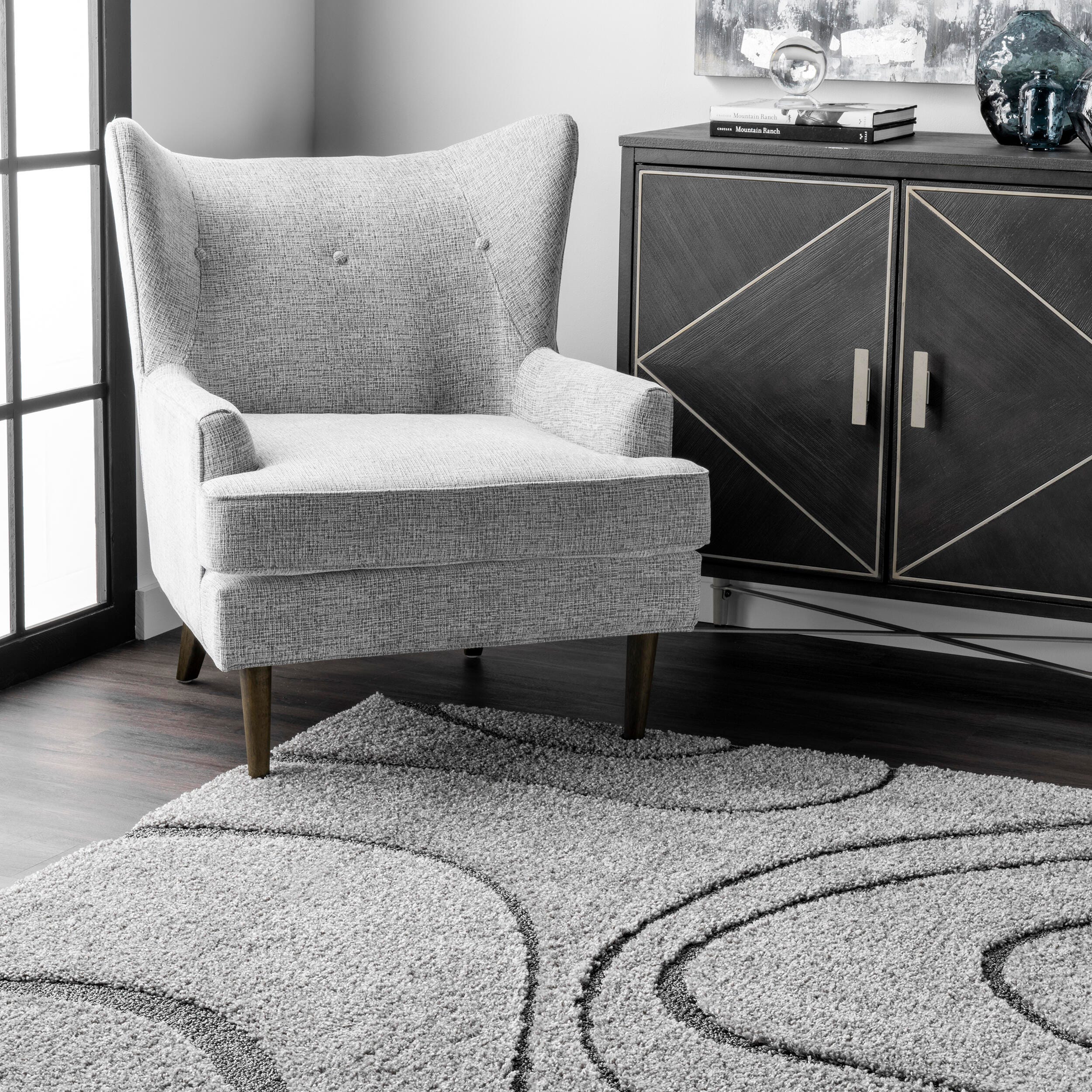 Nuloom Carolyn Modern Shag Area Rug, Dark Gray, large