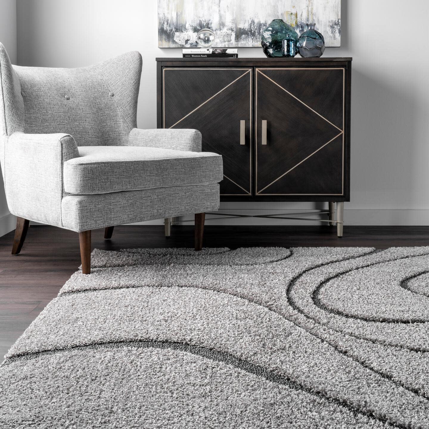 Nuloom Carolyn Modern Shag Area Rug, Dark Gray, large