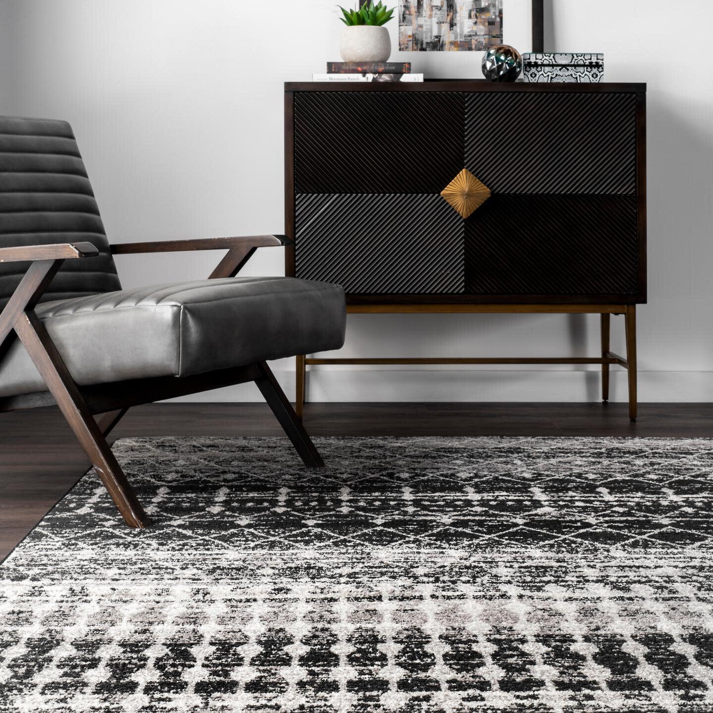 Nuloom Moroccan Blythe Area Rug, Black, large