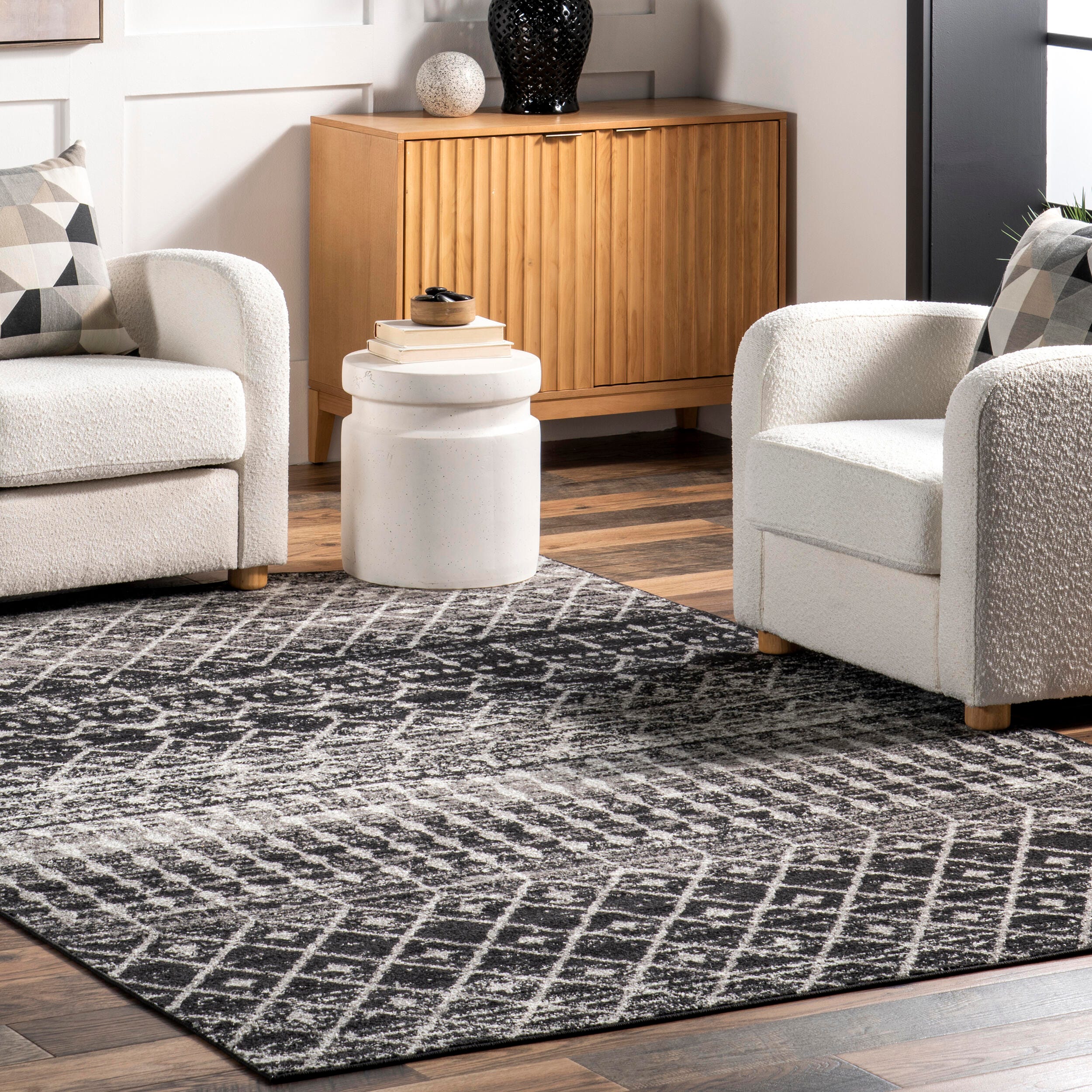 Nuloom Moroccan Blythe Area Rug, Black, large