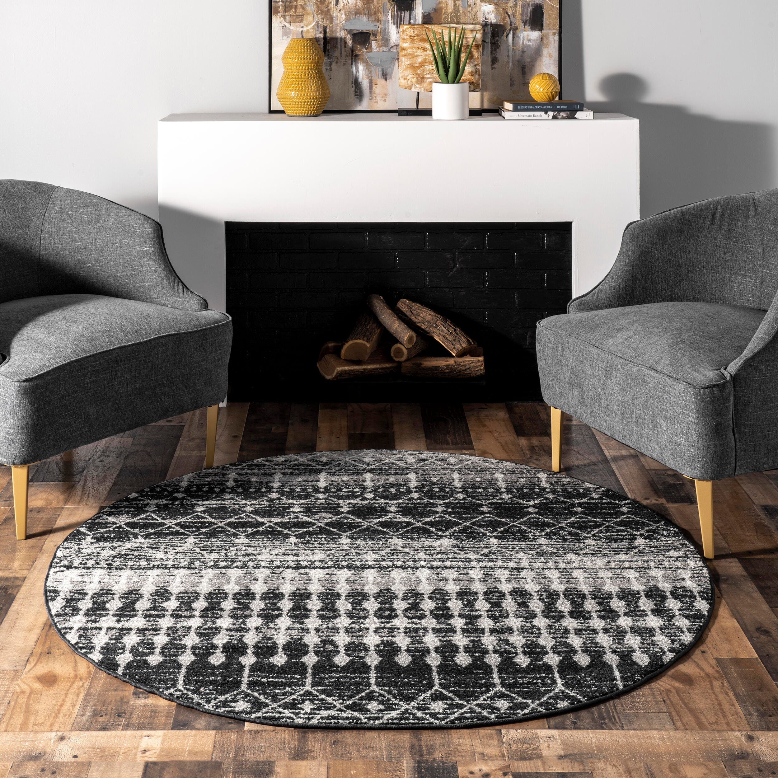 Nuloom Moroccan Blythe Area Rug, Black, rollover