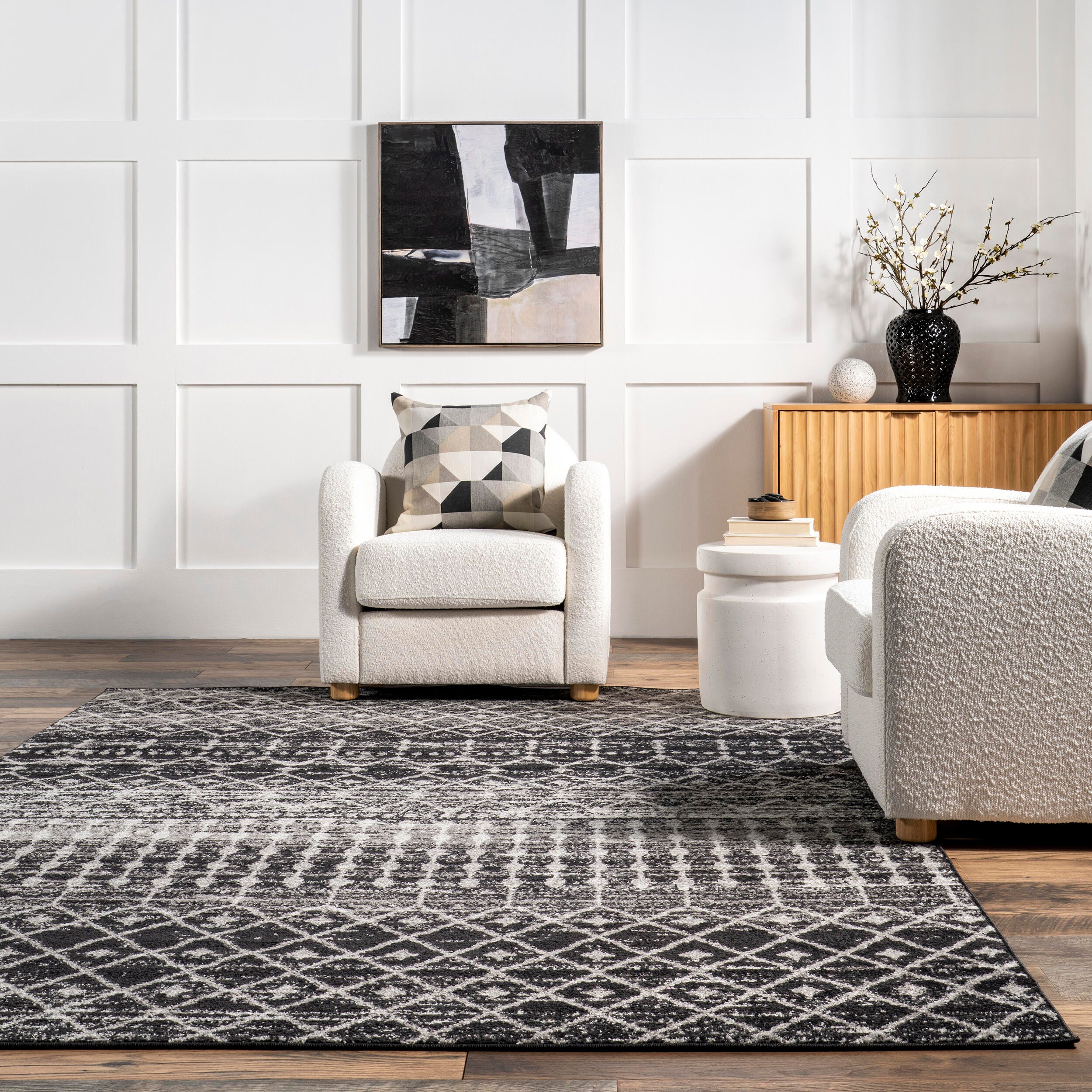 Nuloom Moroccan Blythe Area Rug, Black, large