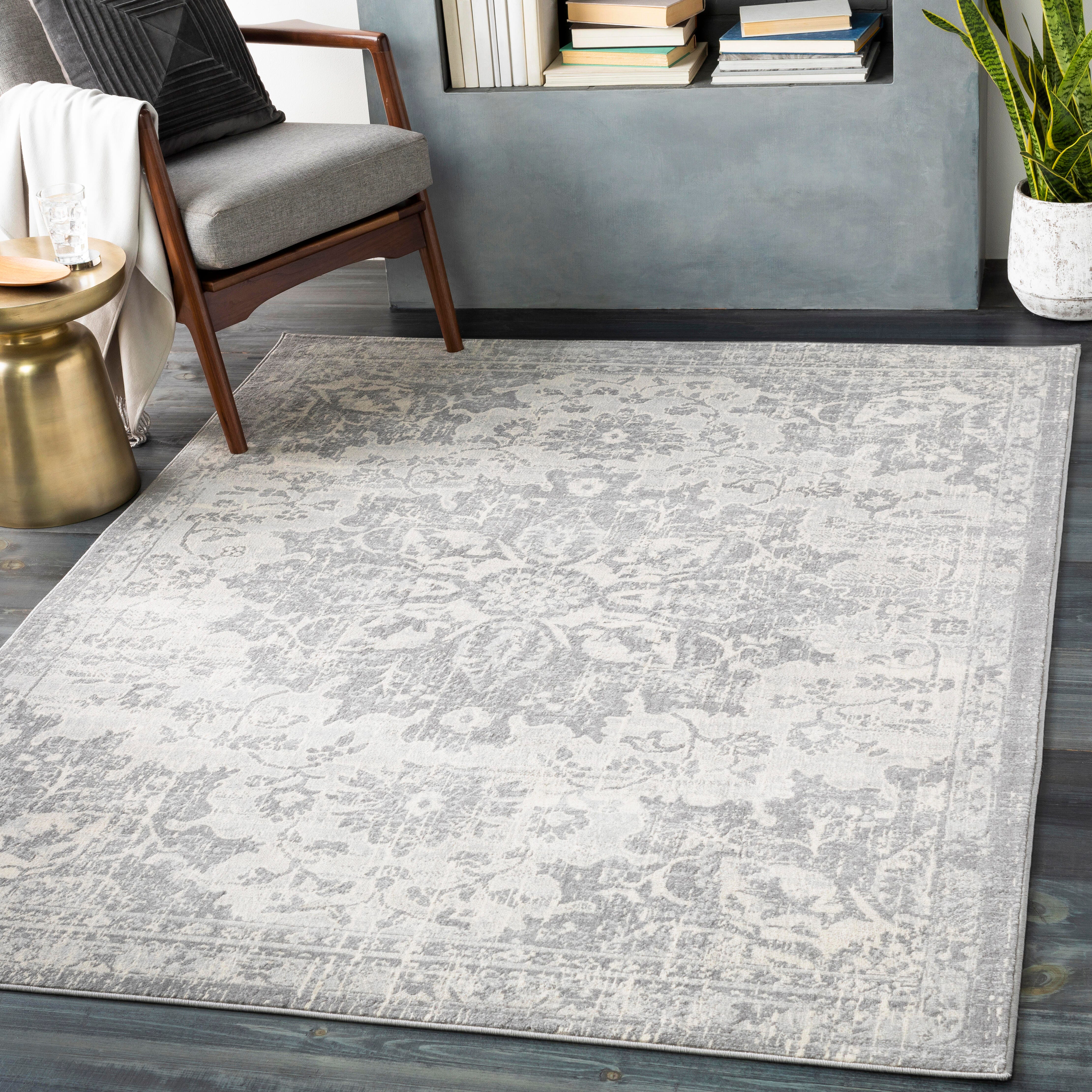 Surya Monaco 5'3" x 7'3" Area Rug, Black/Gray, rollover