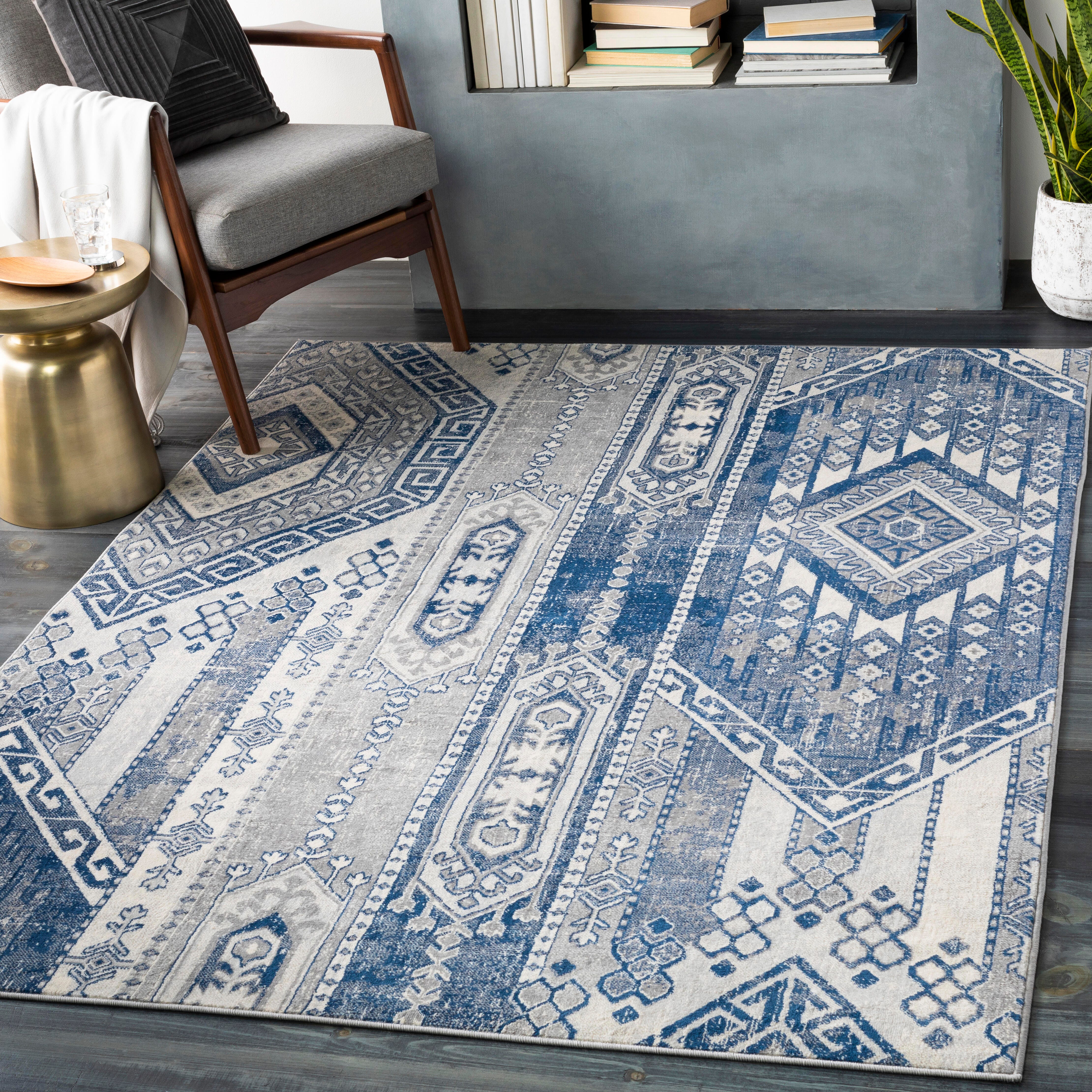 Surya Monaco 5'3" x 7'3" Area Rug, Blue, rollover