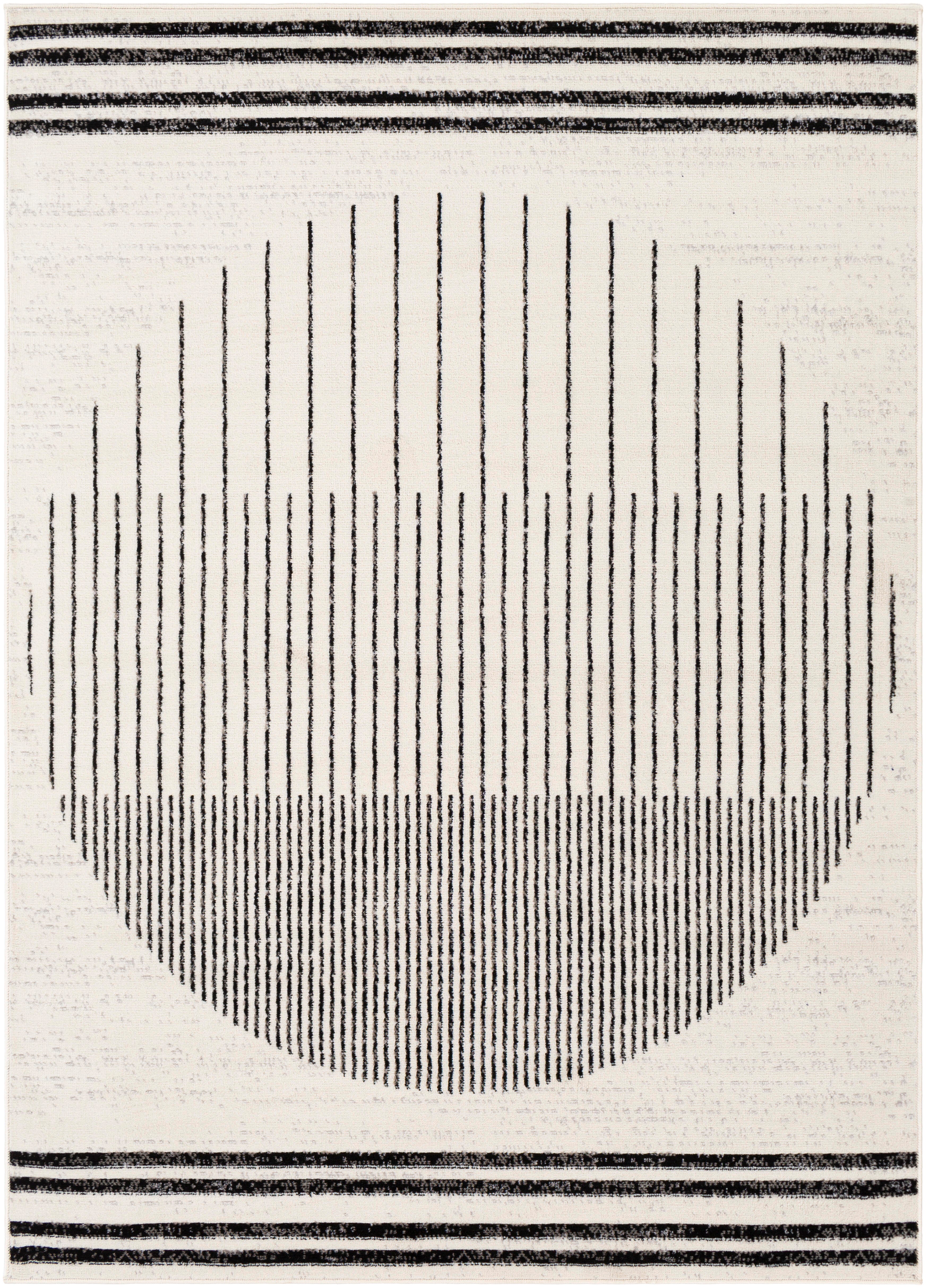 Home Accents Pisa 6'7" x 9' Area Rug, Black/Ivory, large