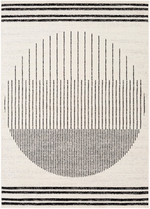 Home Accents Pisa 6'7" x 9' Area Rug, Black/Ivory, large