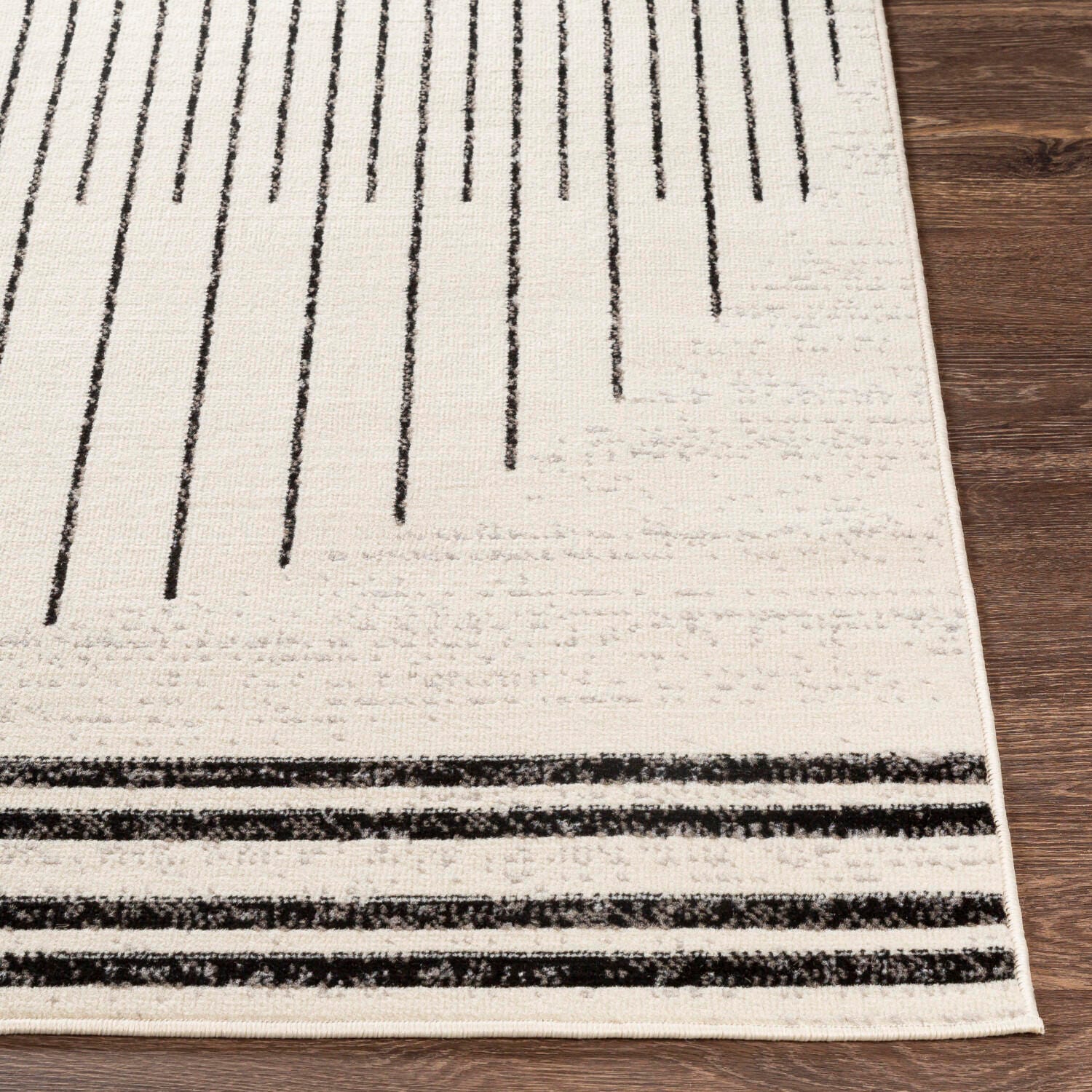 Home Accents Pisa 6'7" x 9' Area Rug, Black/Ivory, large