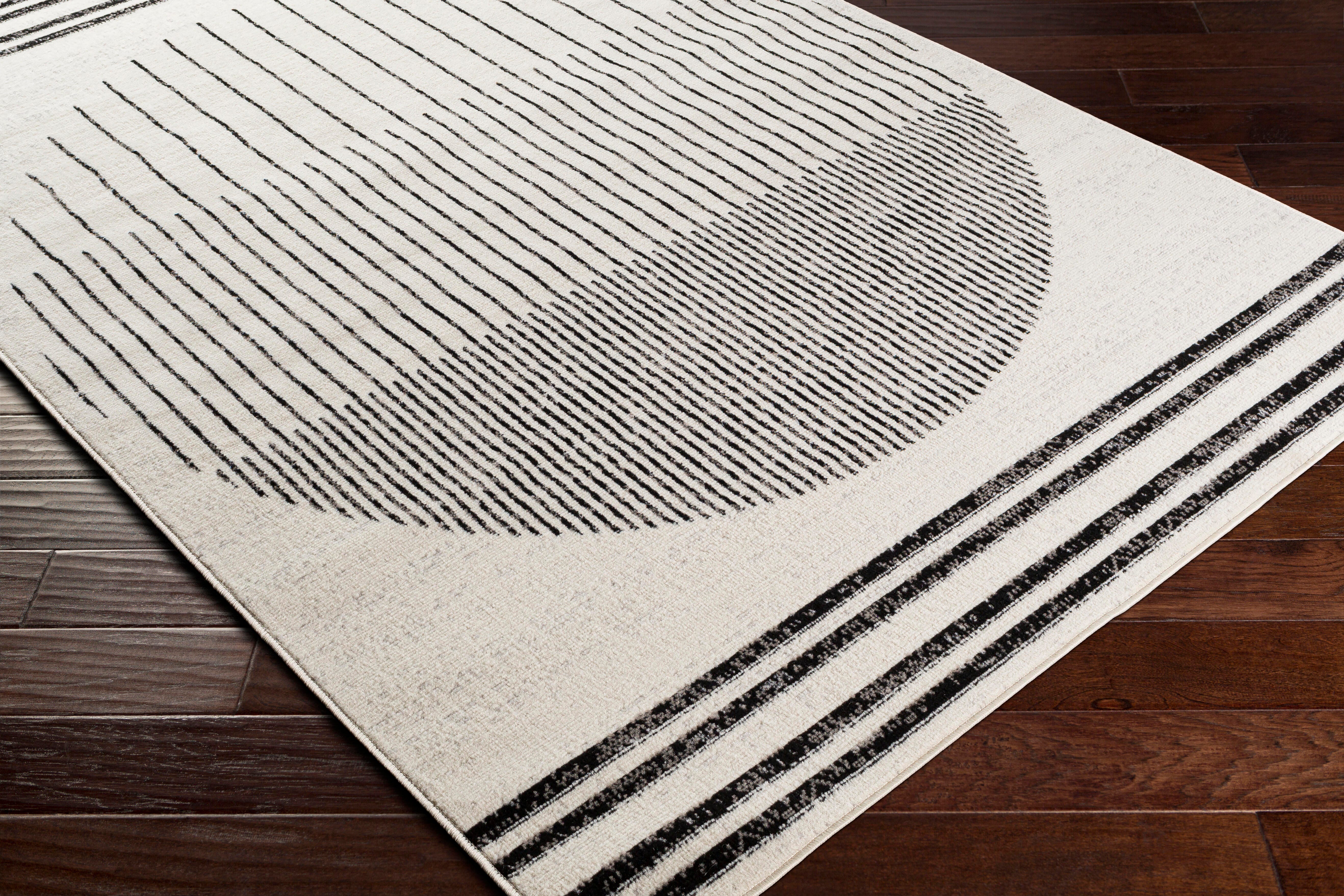 Home Accents Pisa 7'10" x 10' Area Rug, Black/Ivory, large