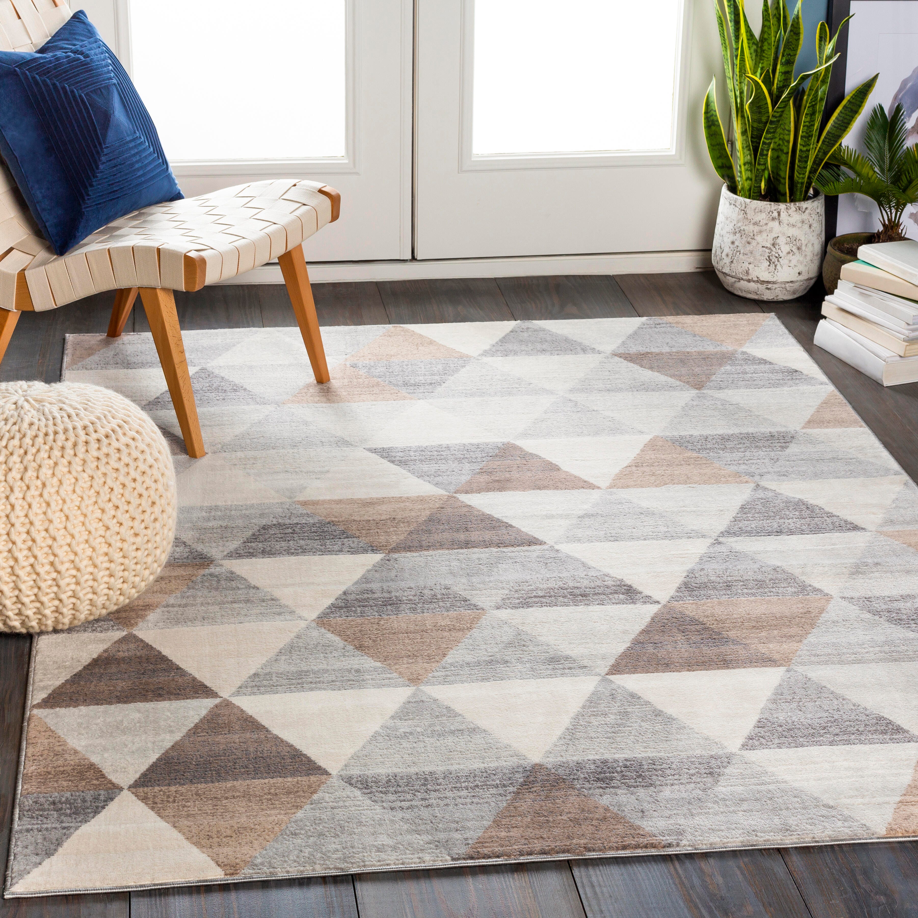 Surya Roma 5'3" x 7'1" Area Rug, Black/Gray, rollover