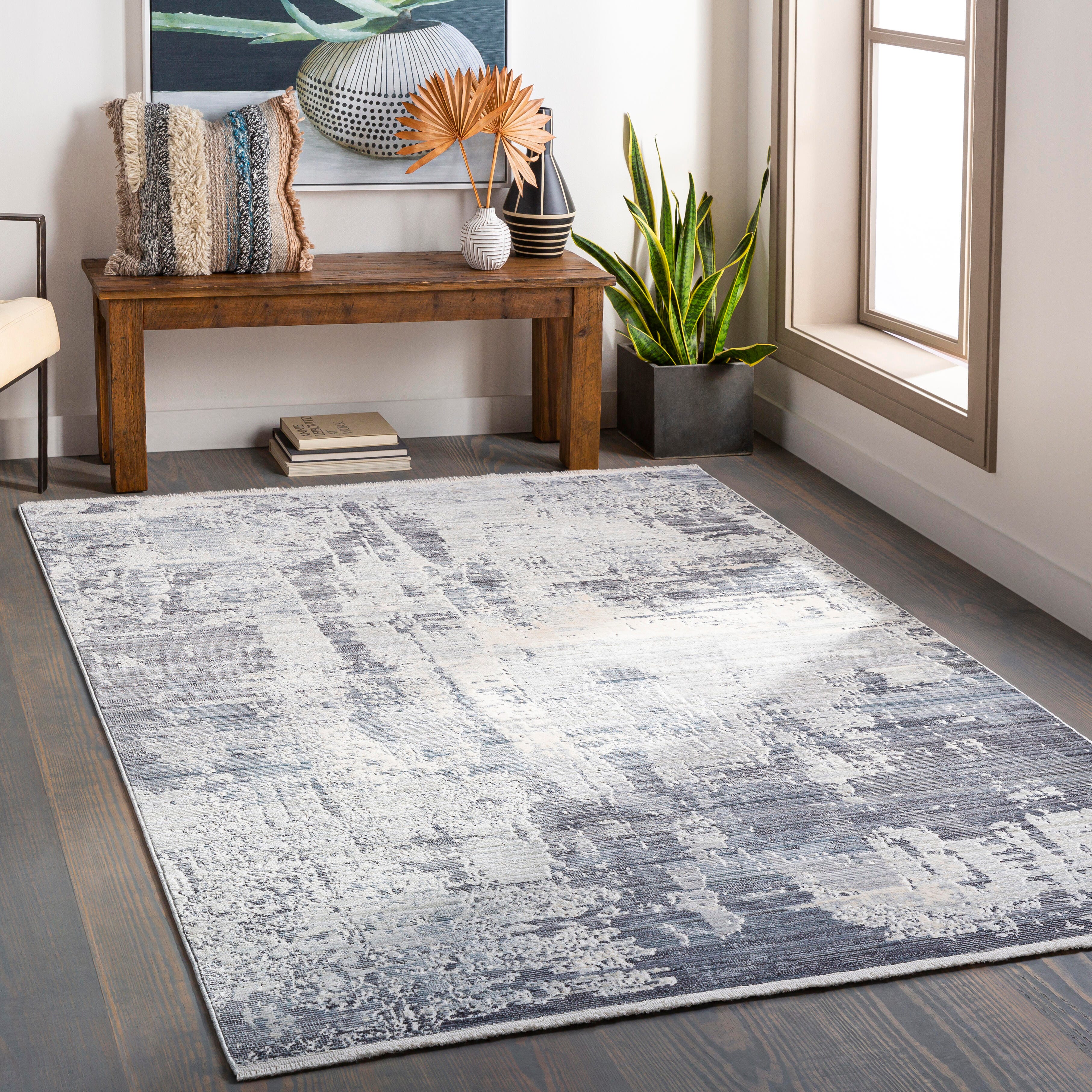 Home Accent Jin 3' x 4'11" Accent Rug, Black/Gray, rollover