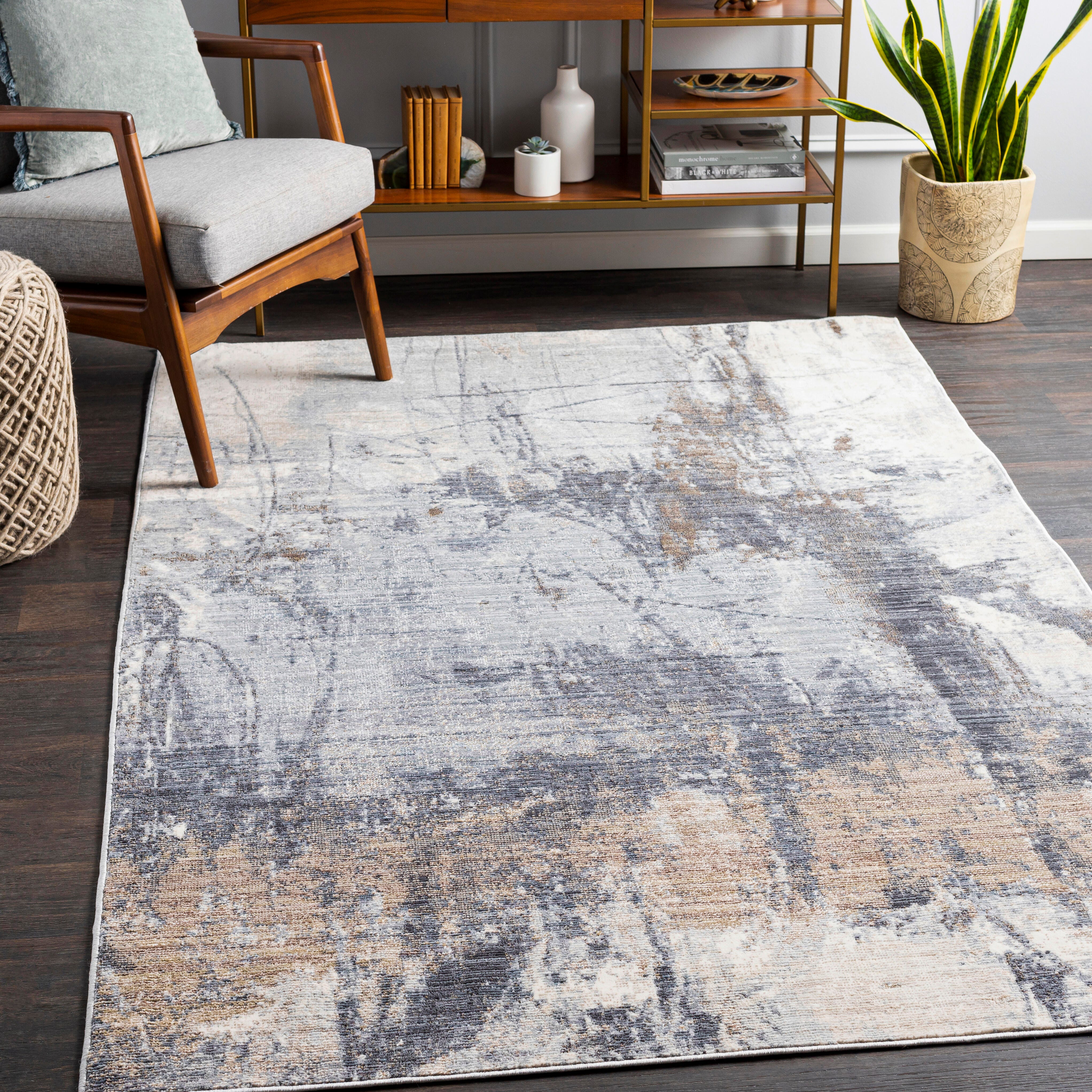 Home Accent Jin 7'10" x 10'10" Area Rug, Black/Gray, rollover