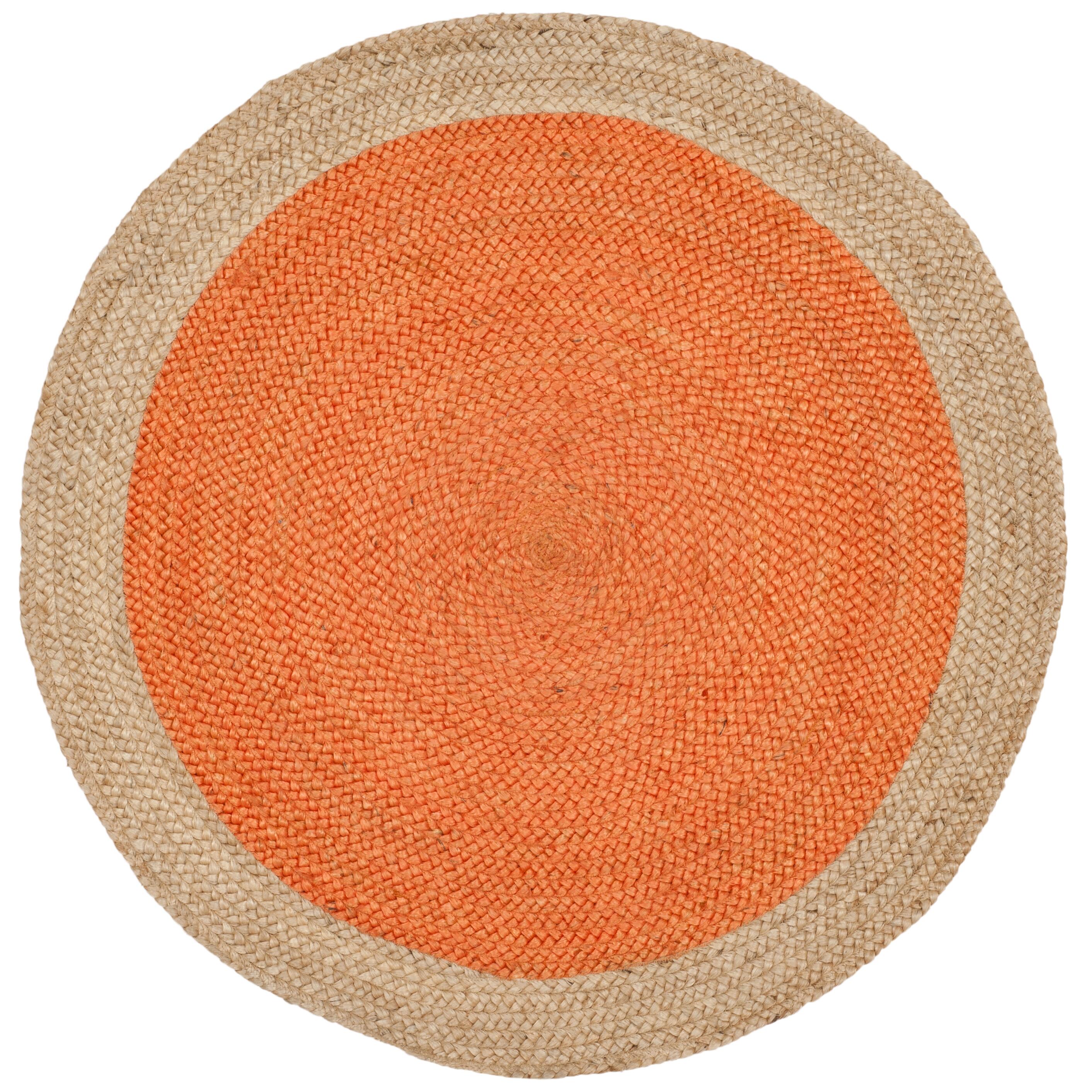 Safavieh Natural Fiber 4' x 4' Round Area Rug, Orange/Natural, rollover