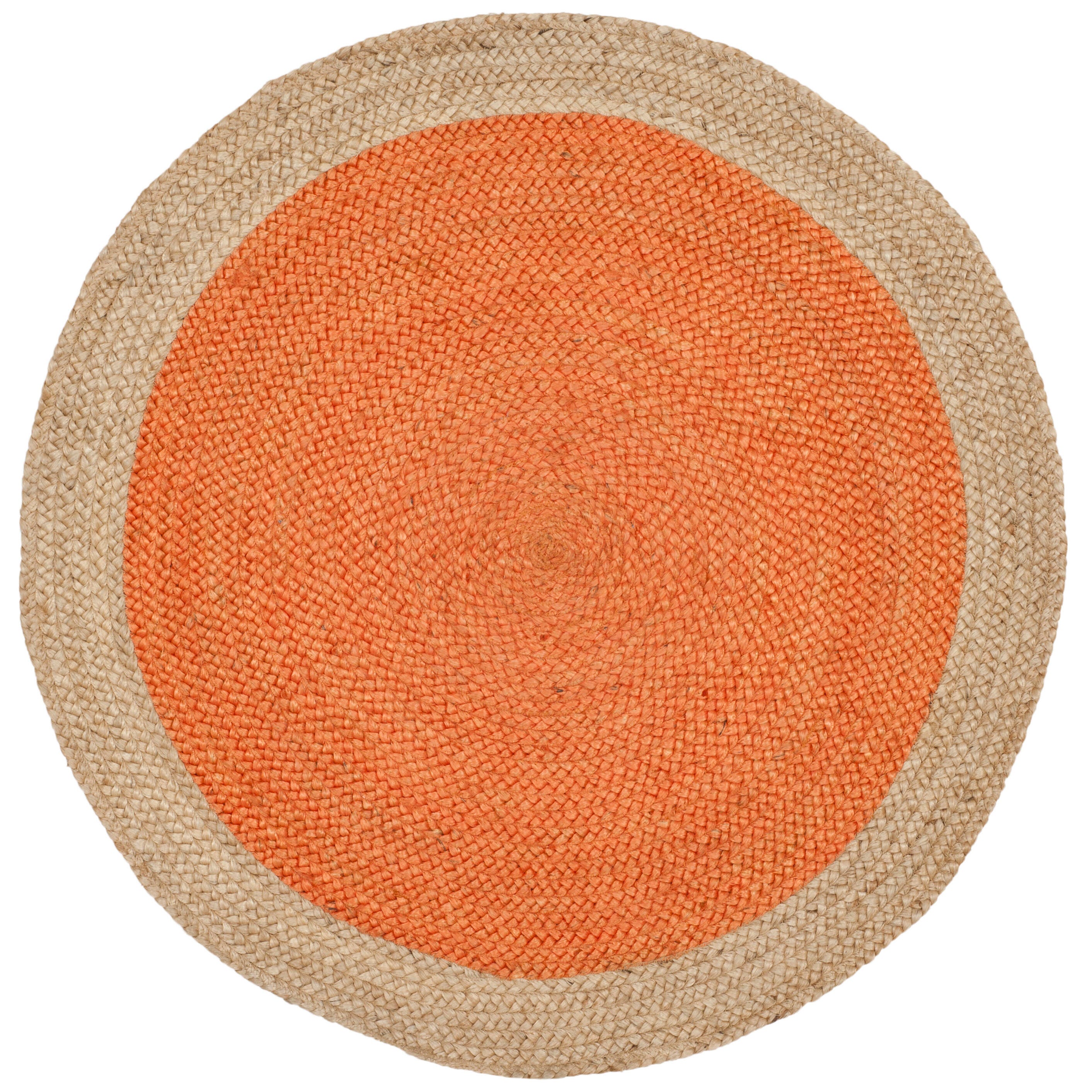 Safavieh Natural Fiber 4' x 4' Round Area Rug, Orange/Natural, large