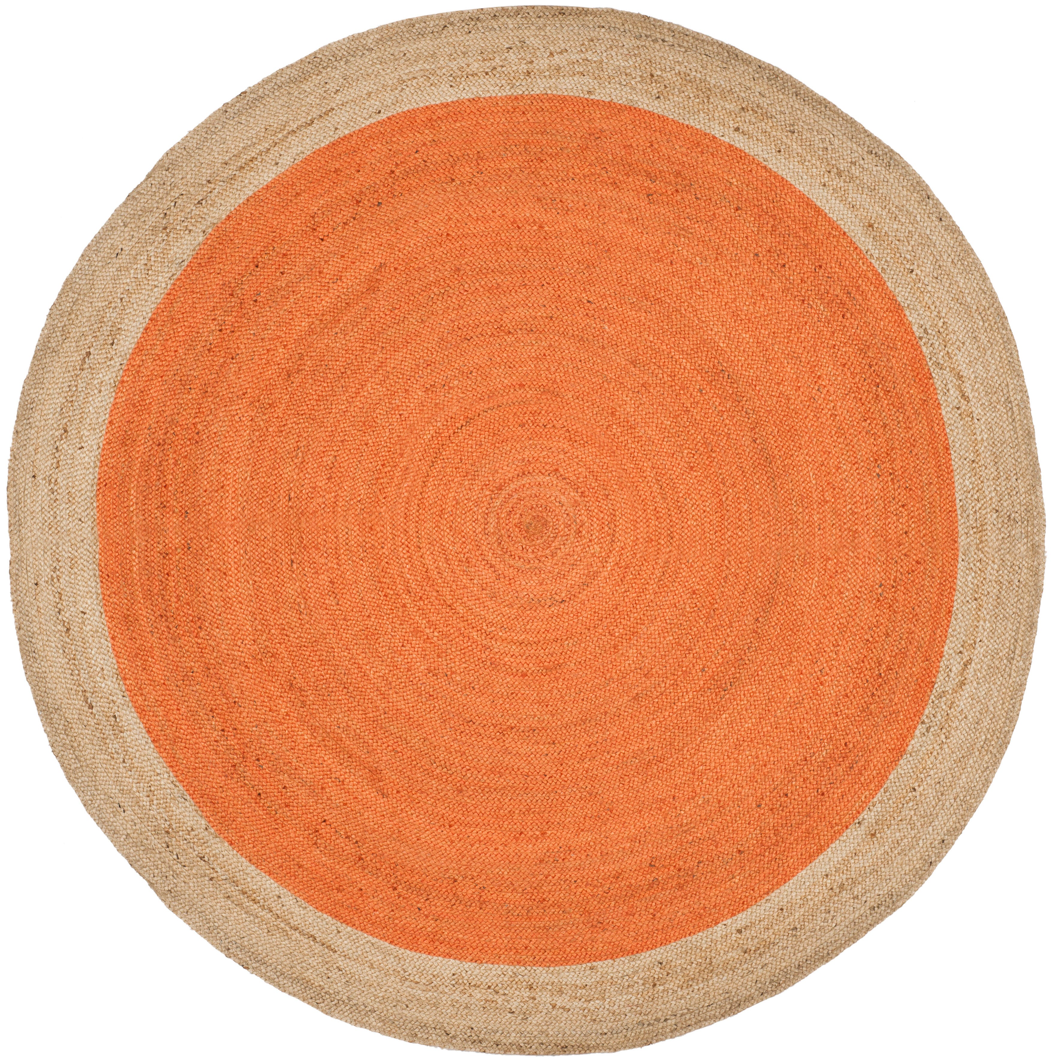 Safavieh Natural Fiber 7' x 7' Round Area Rug, Orange/Natural, large