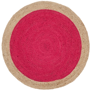 Safavieh Natural Fiber 3' x 3' Round Area Rug, Fuchsia/Natural, large