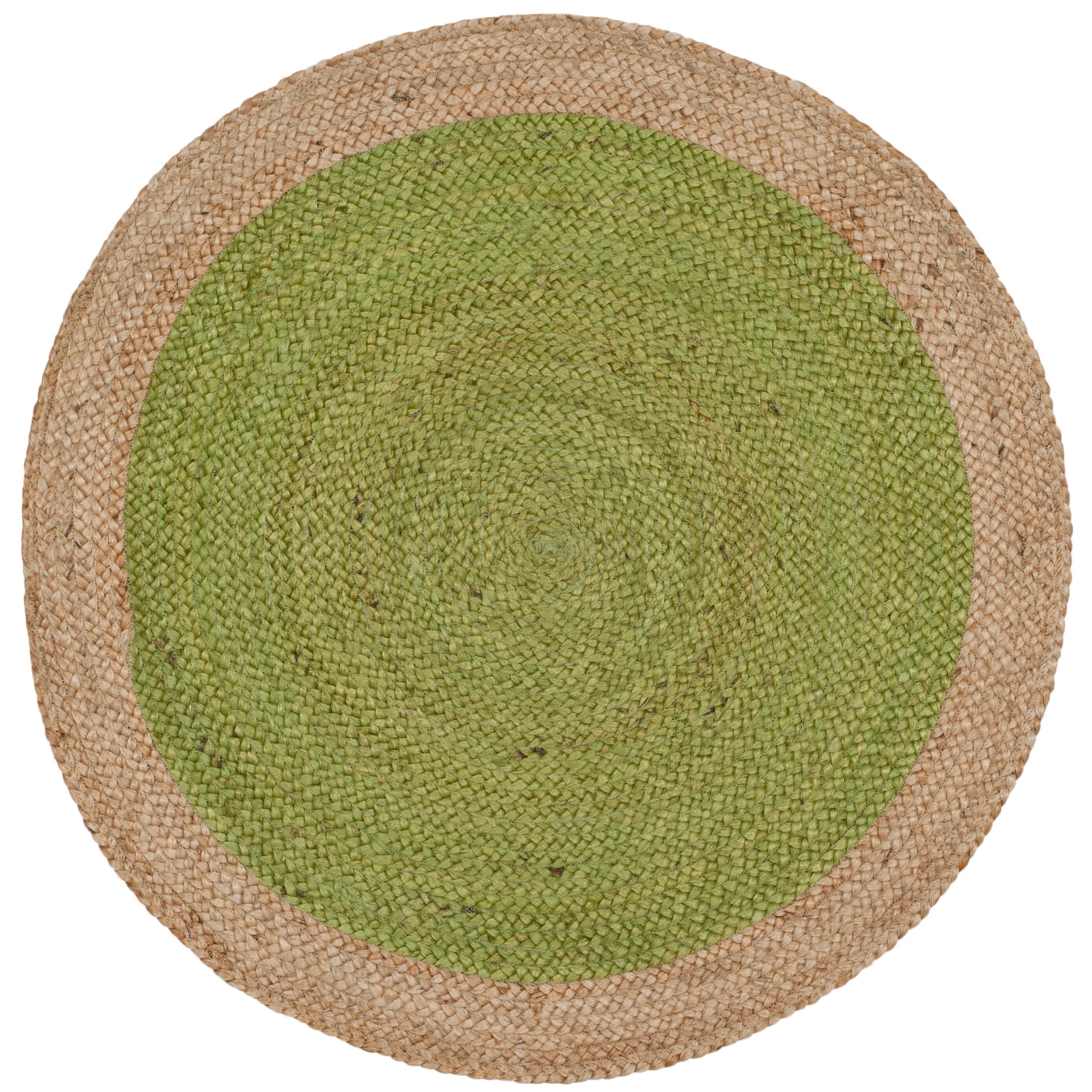 Safavieh Natural Fiber 3' x 3' Round Area Rug, Green/Natural, large