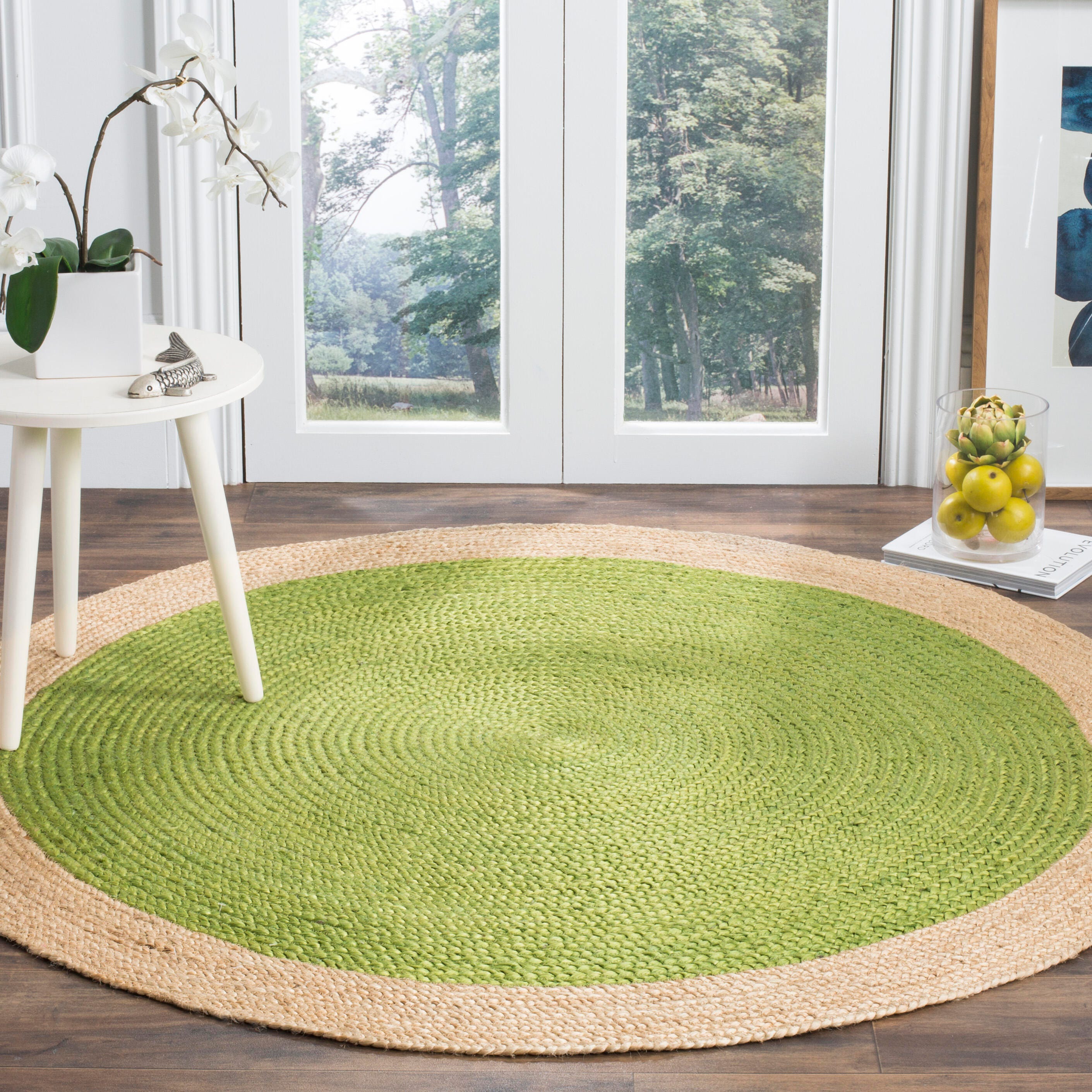 Safavieh Natural Fiber 6' x 6' Round Area Rug, Green/Natural, rollover