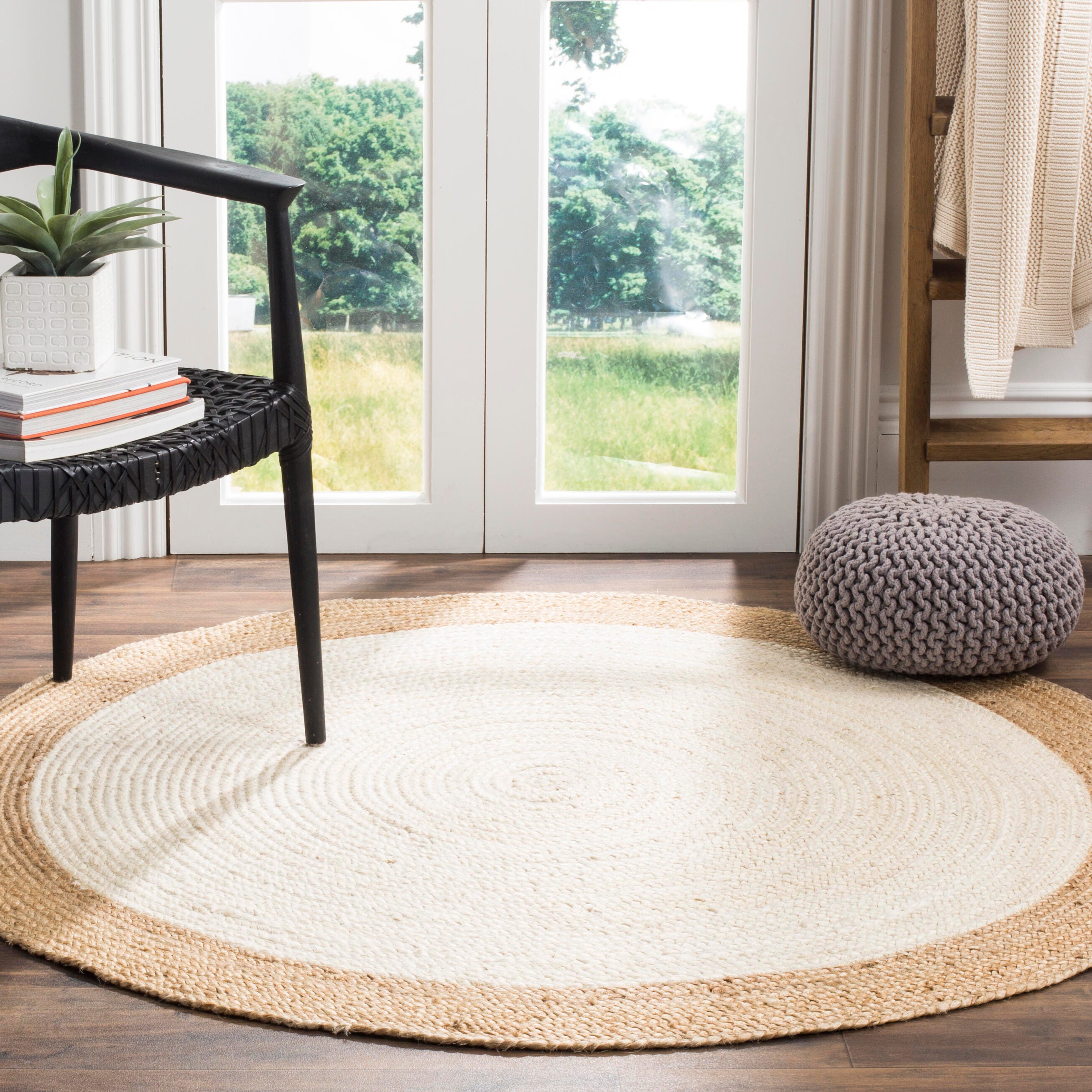Safavieh Natural Fiber 6' x 6' Round Area Rug, Ivory/Natural, rollover
