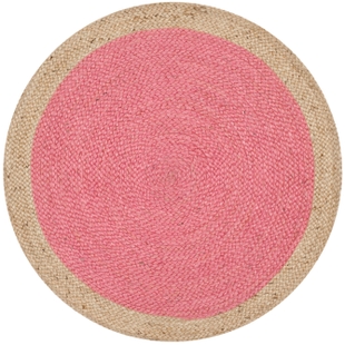Safavieh Natural Fiber 3' x 3' Round Area Rug, Pink/Natural, rollover