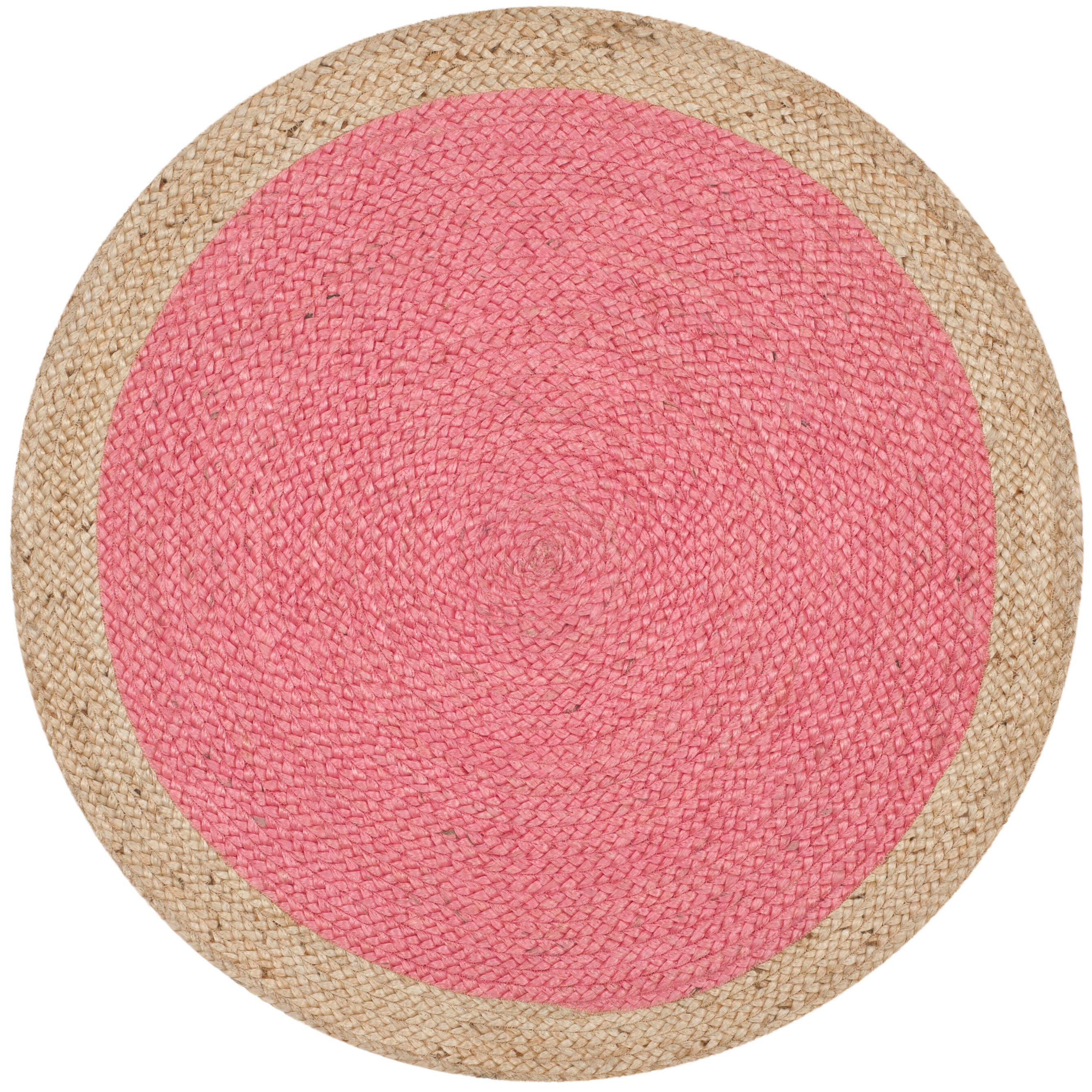 Safavieh Natural Fiber 4' x 4' Round Area Rug, Pink/Natural, large