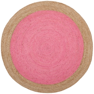 Safavieh Natural Fiber 6' x 6' Round Area Rug, Pink/Natural, large