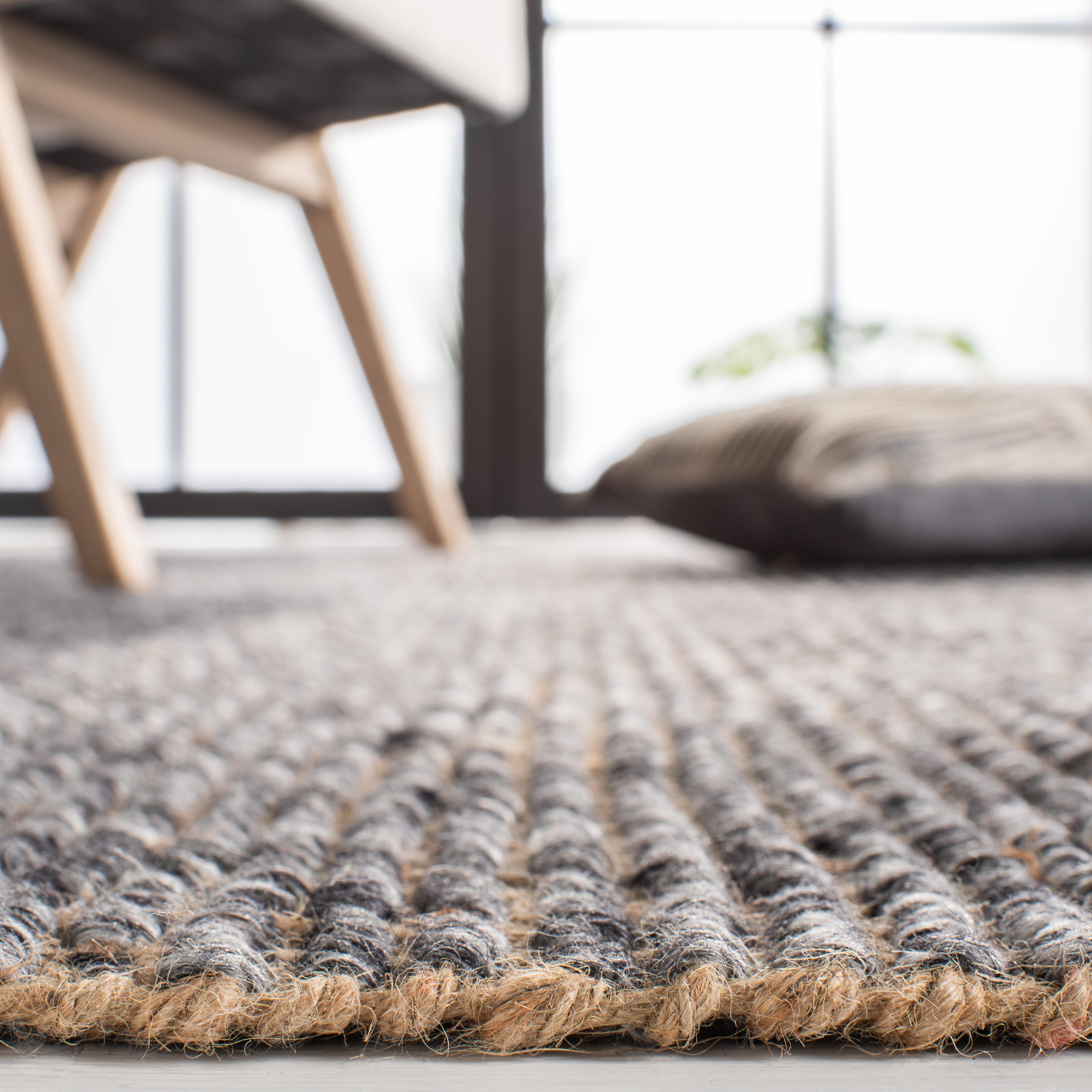 Safavieh Natural Fiber 4' x 6' Area Rug, Charcoal/Natural, large