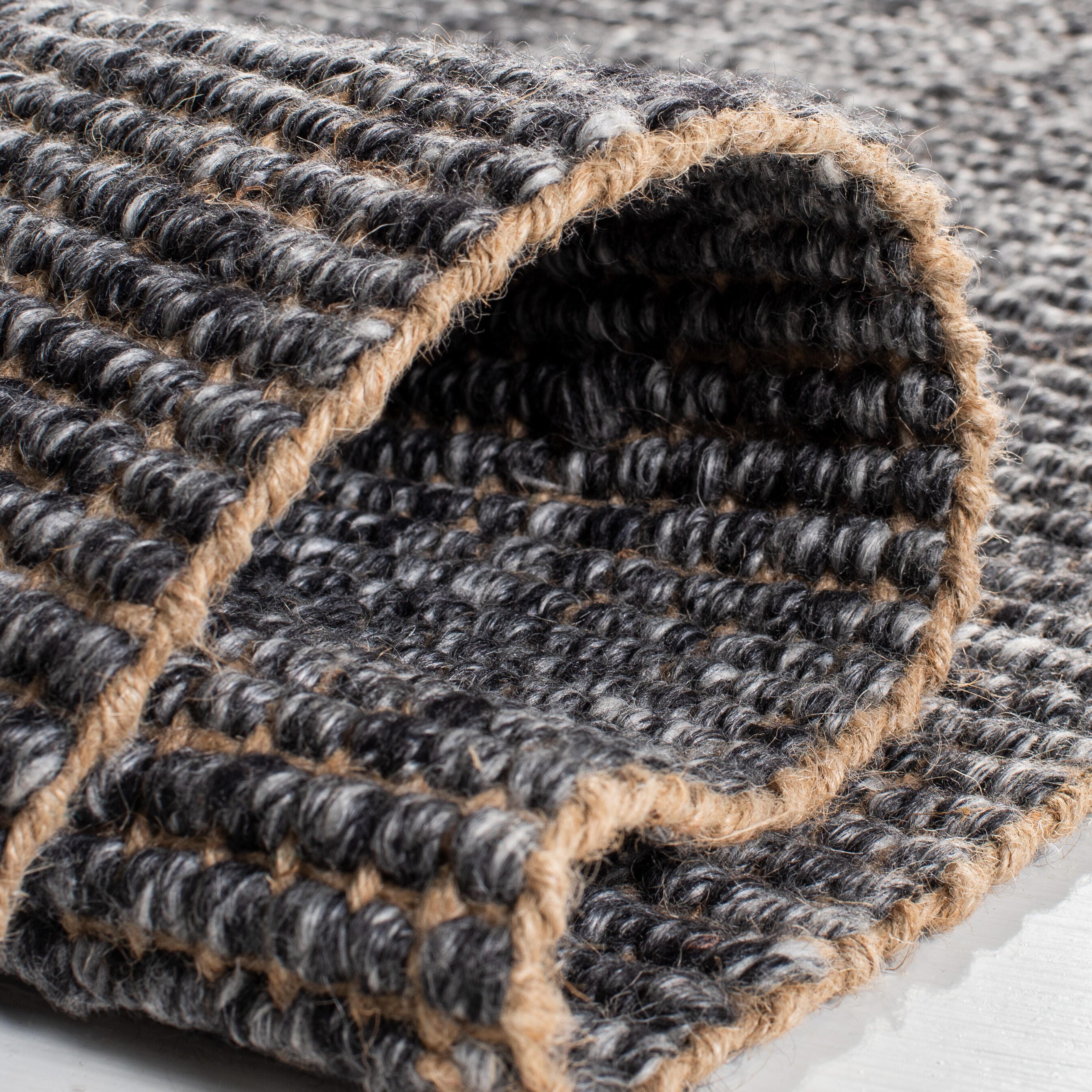 Safavieh Natural Fiber 4' x 6' Area Rug, Charcoal/Natural, large
