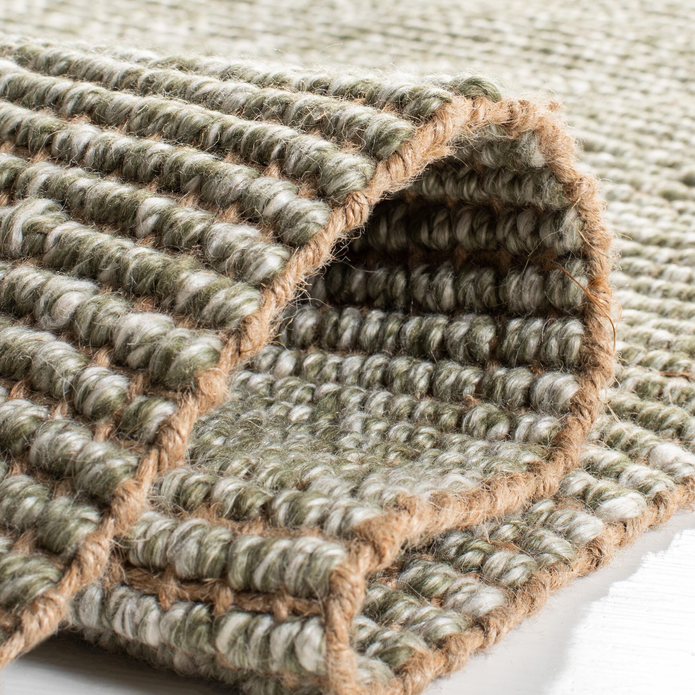 Safavieh Natural Fiber 2'-3 x 8' Runner, Green/Natural, large