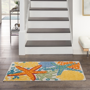 Nourison Home Nourison Aloha 2'8" x 4' Multicolor Coastal, Nautical & Beach Indoor/Outdoor Rug, Multi, rollover