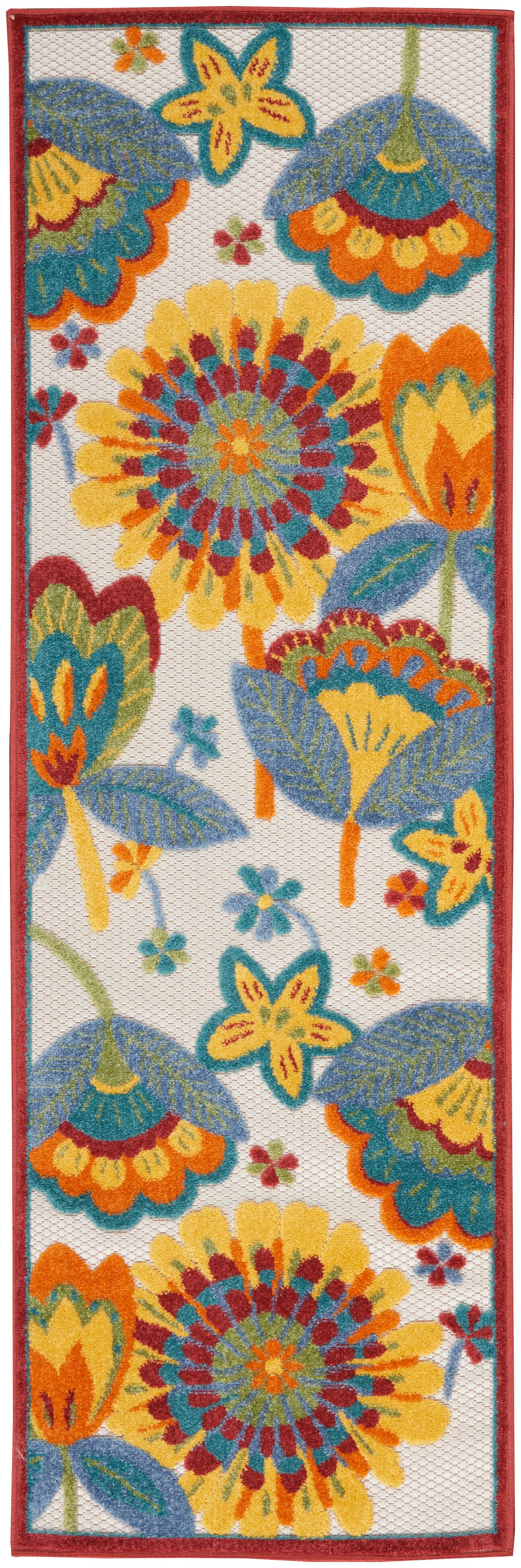 Nourison Home Nourison Aloha 2' x 6' Multicolor Contemporary Indoor/Outdoor Rug, Multi, large