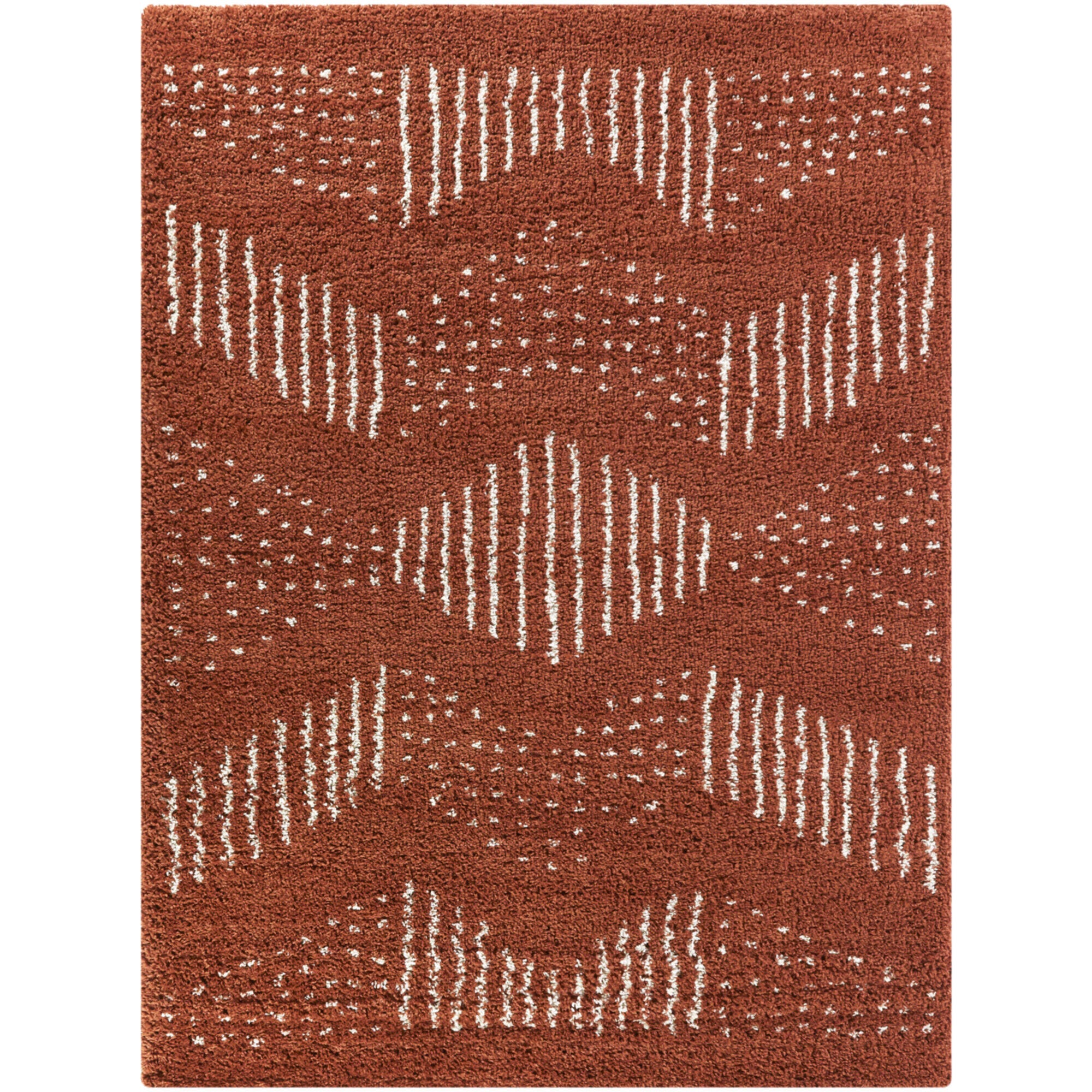 Balta Kalpana Tribal Shag 2' 2" x 7' Runner, Burnt Orange, large