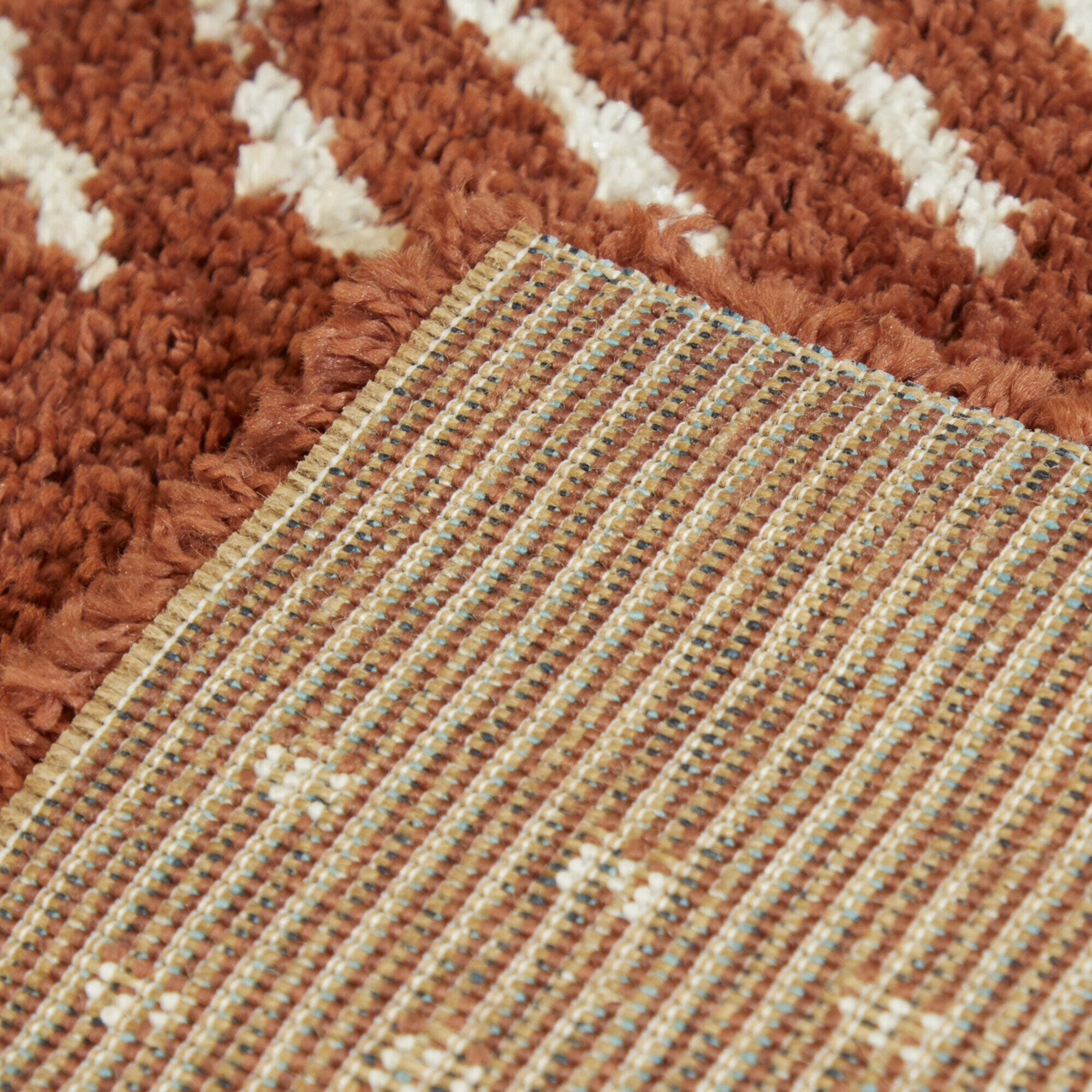 Balta Kalpana Tribal Shag 2' 2" x 7' Runner, Burnt Orange, large