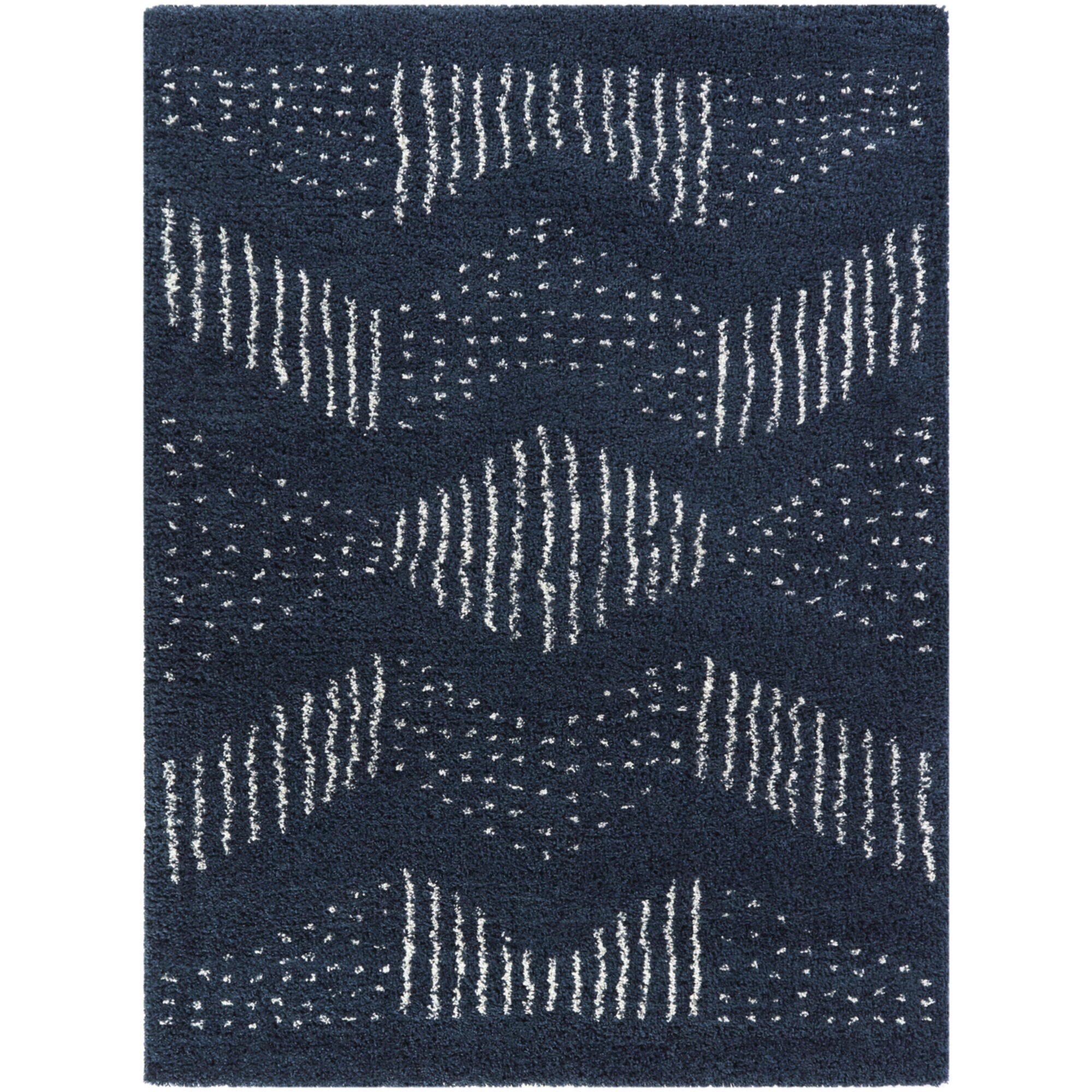 Balta Kalpana Tribal Shag 2' 2" x 7' Runner, Dark Blue, large