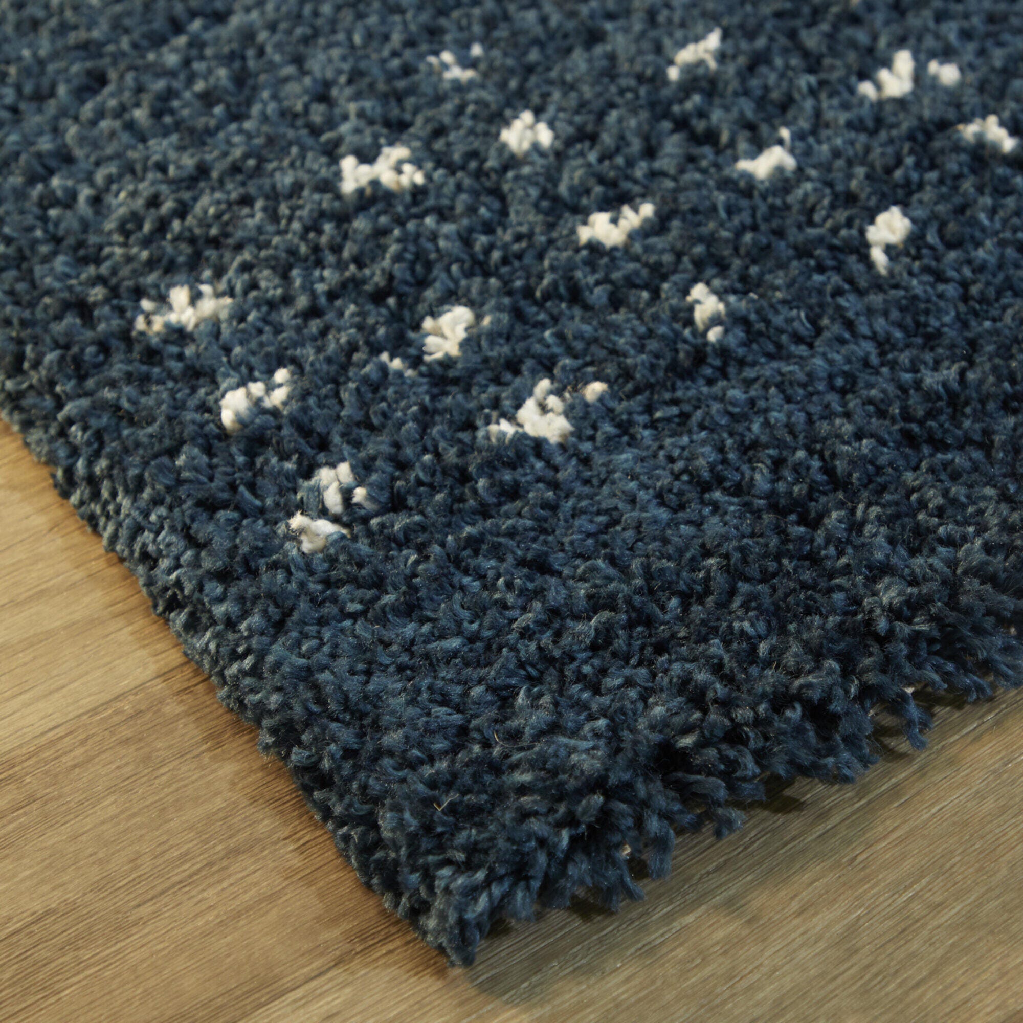 Balta Kalpana Tribal Shag 2' 2" x 7' Runner, Dark Blue, large