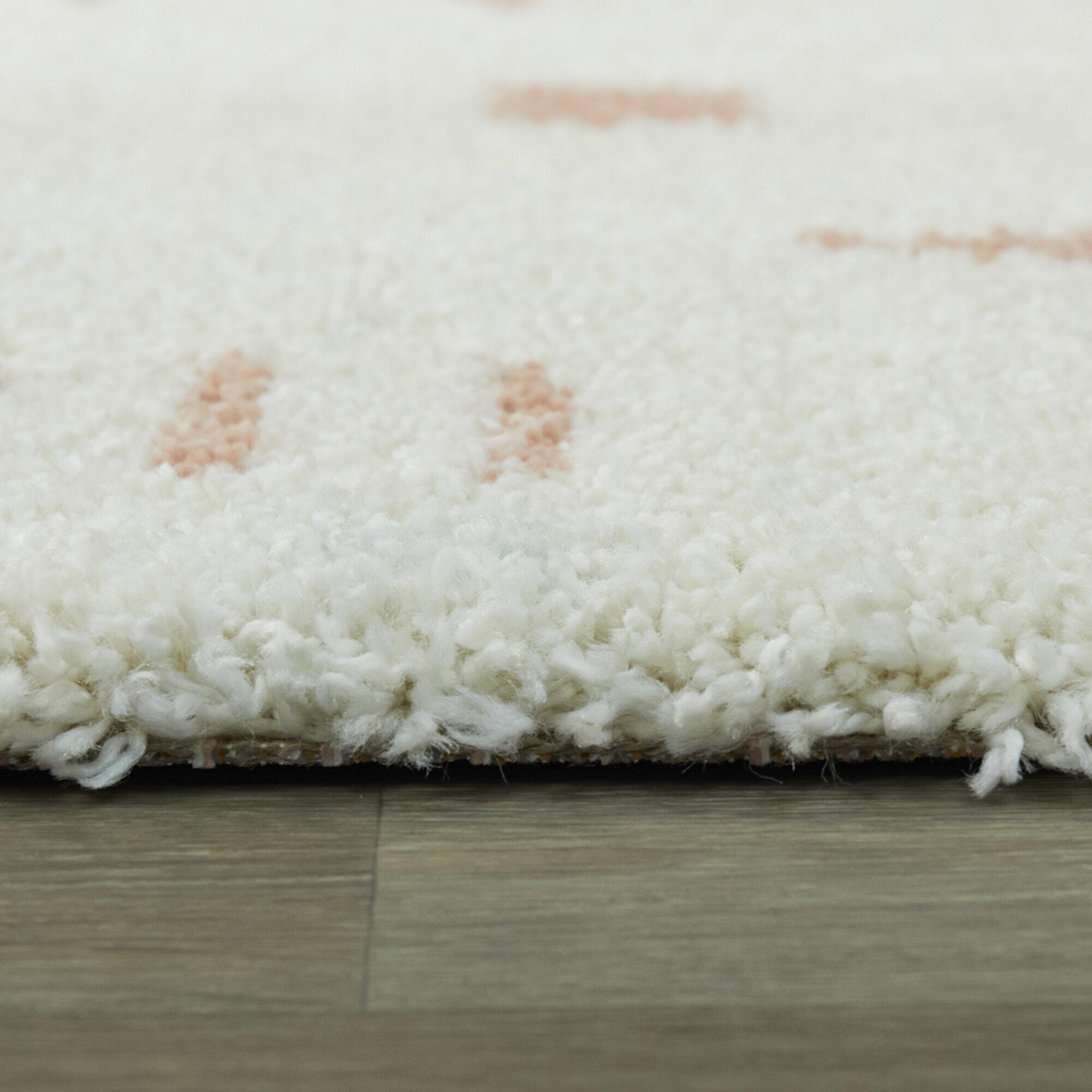 Balta Rupa Boho Moroccan Shag 5' 3" x 7' Area Rug, White/Pink, large
