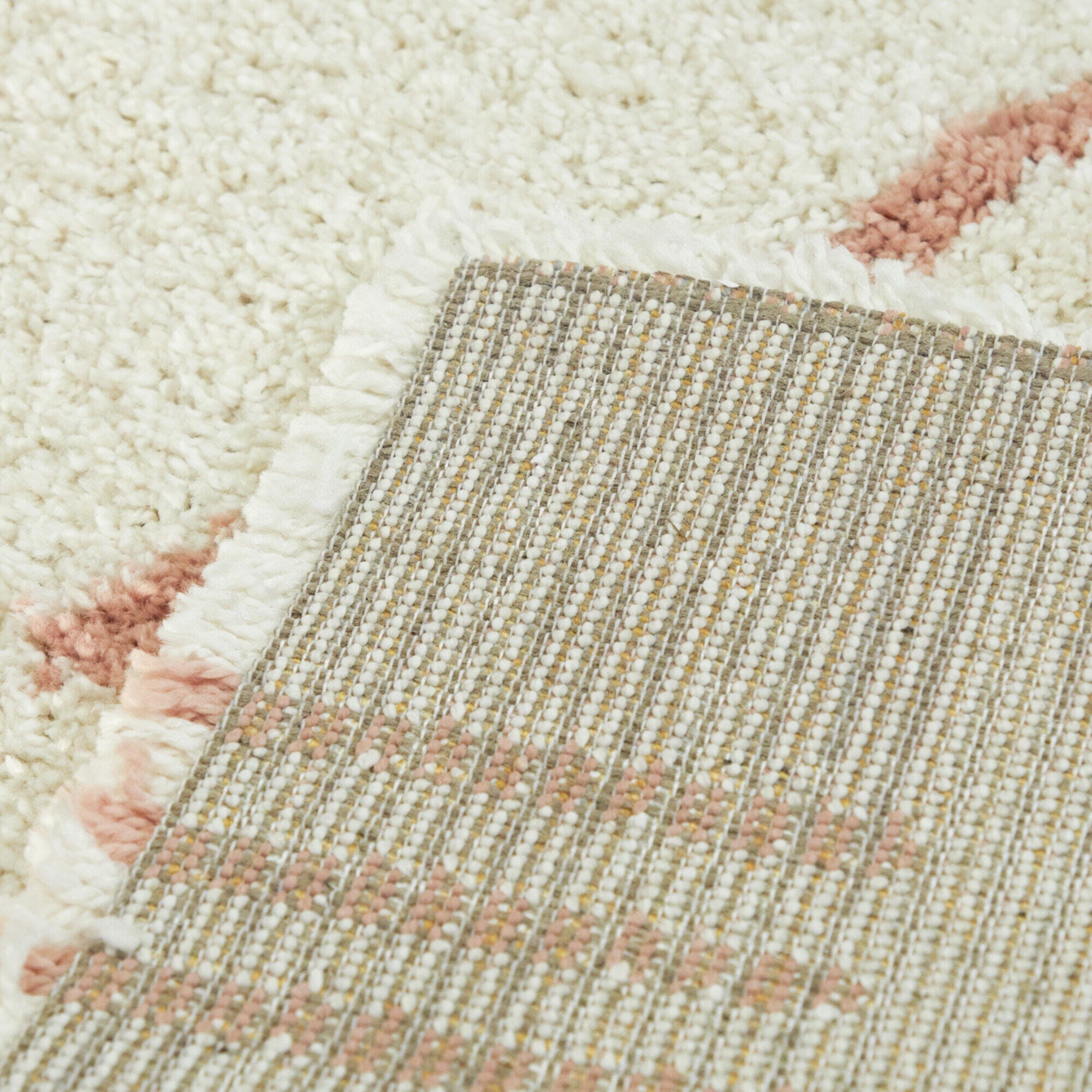 Balta Rupa Tibet / Modern Shag 2'2" x 7' Runner, White/Pink, large
